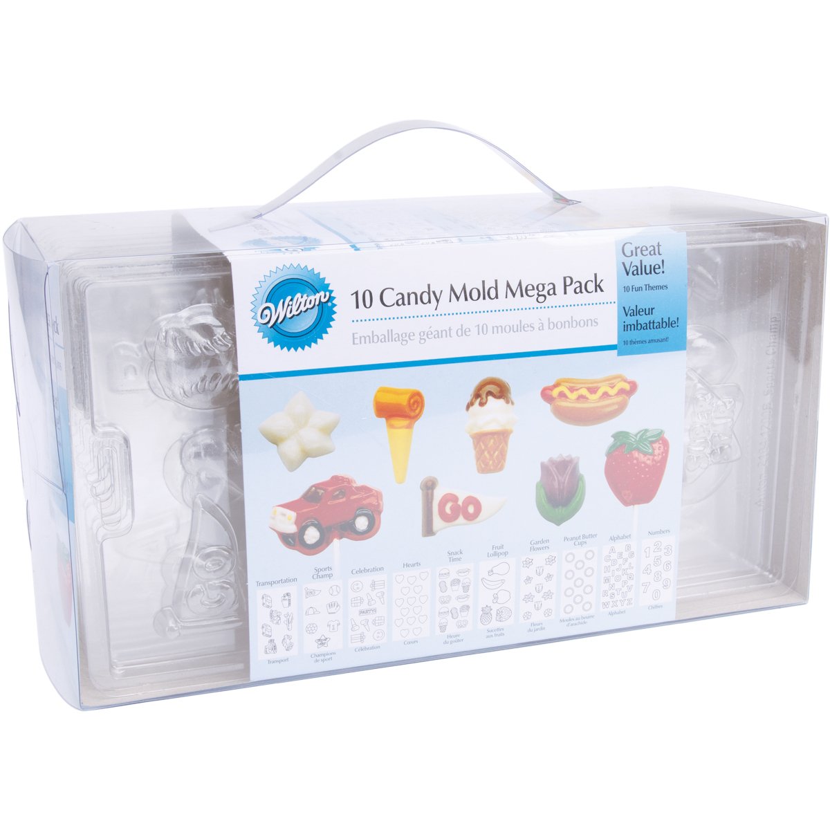 Wilton 10-Piece Candy Mold Mega Pack - Premium Silicone Chocolate Molds for Baking, Cake Decorating & DIY Candy Making - Perfect for Holidays, Parties & Gift Giving