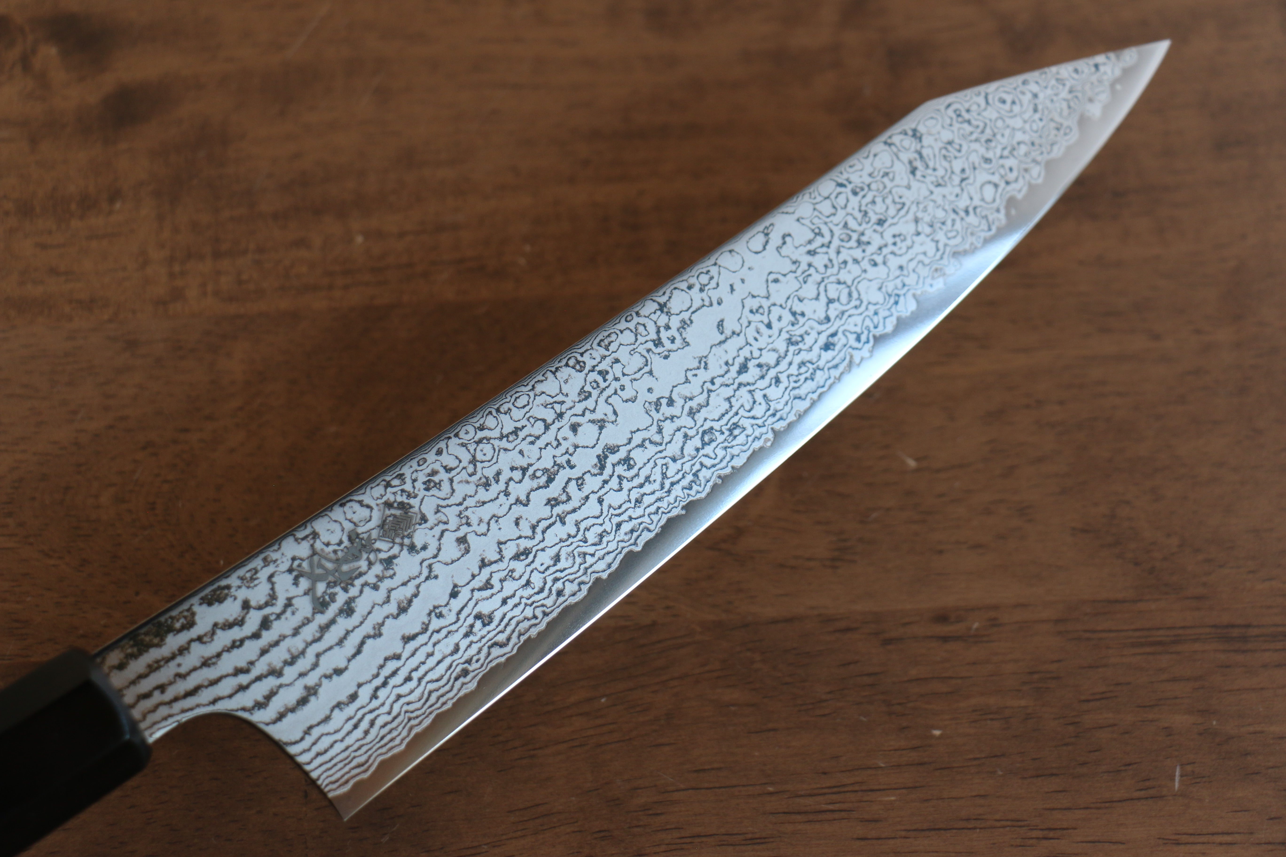 Premium Kanjyo VG10 Damascus Kiritsuke Gyuto 210mm Japanese Chef Knife with Gray Pakka Wood Handle - Perfect for Sushi, Sashimi & Precision Vegetable Cutting
