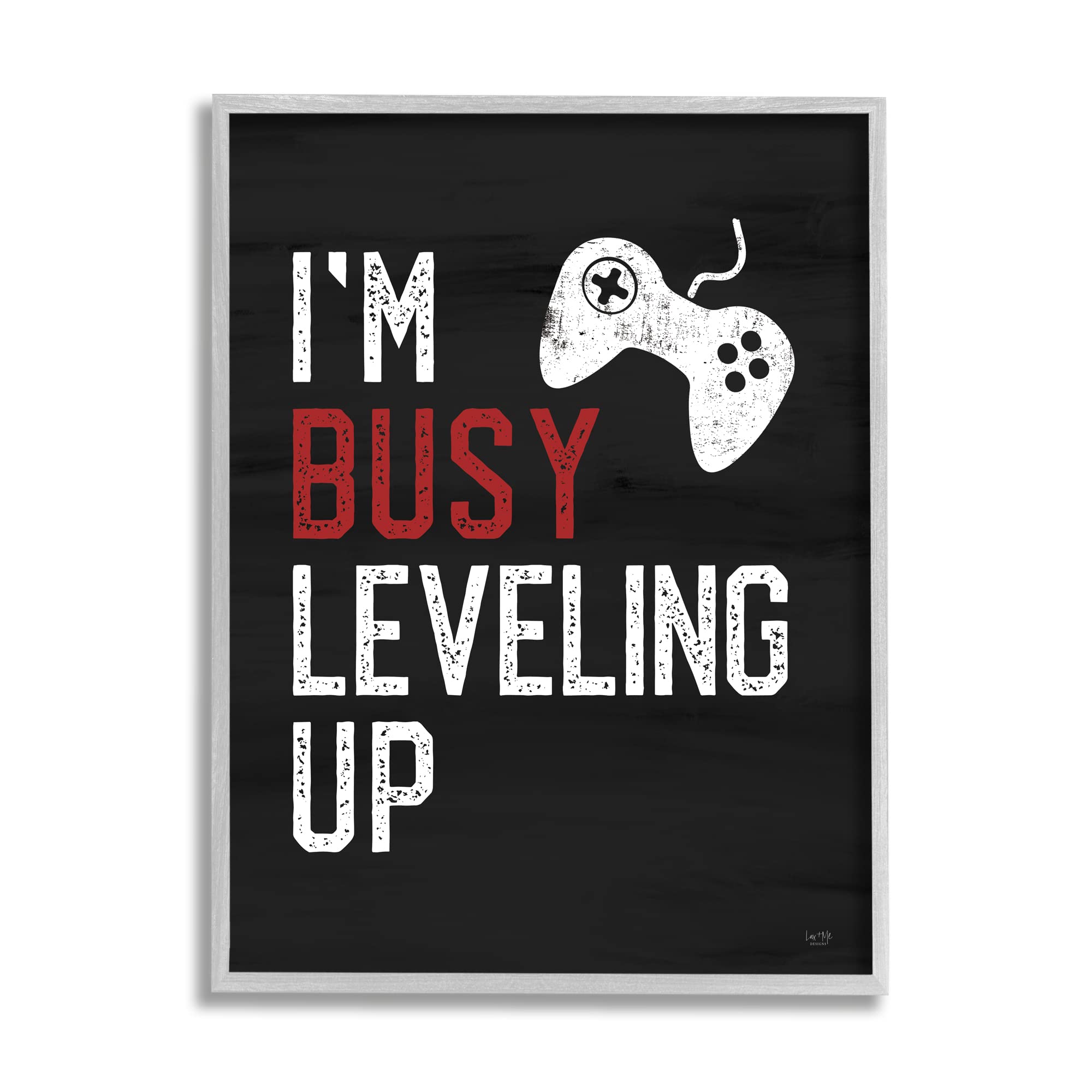 Stupell Industries Video Game Controller Wall Art - Black Gaming Sign by Lux + Me Designs - Perfect for Gamer Room Decor & Man Cave Accessories