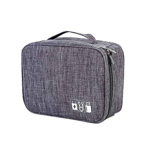 Hacoly Waterproof Cosmetic Bag for Travel - Dark Gray Makeup & Toiletry Organizer Case for Men & Women | Perfect for Airplane Carry-on, Gym Essentials & Daily Beauty Storage