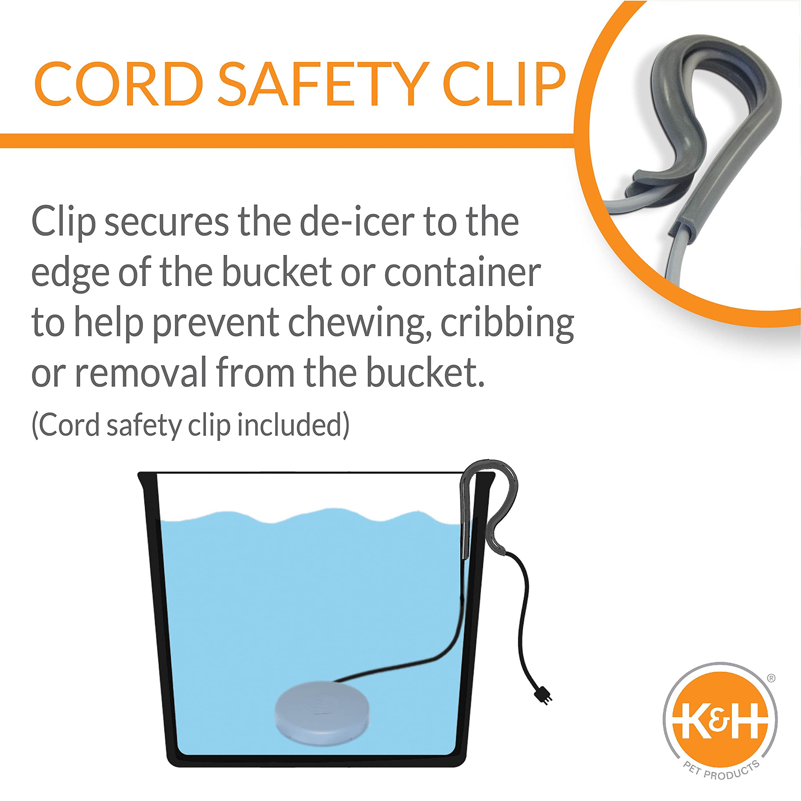K&H Pet Products Perfect Bucket Heater with Cord Clip - 5 Inch 80W for Small Animal Water Buckets - Ideal for Outdoor Barns, Stables & Winter Pet Care