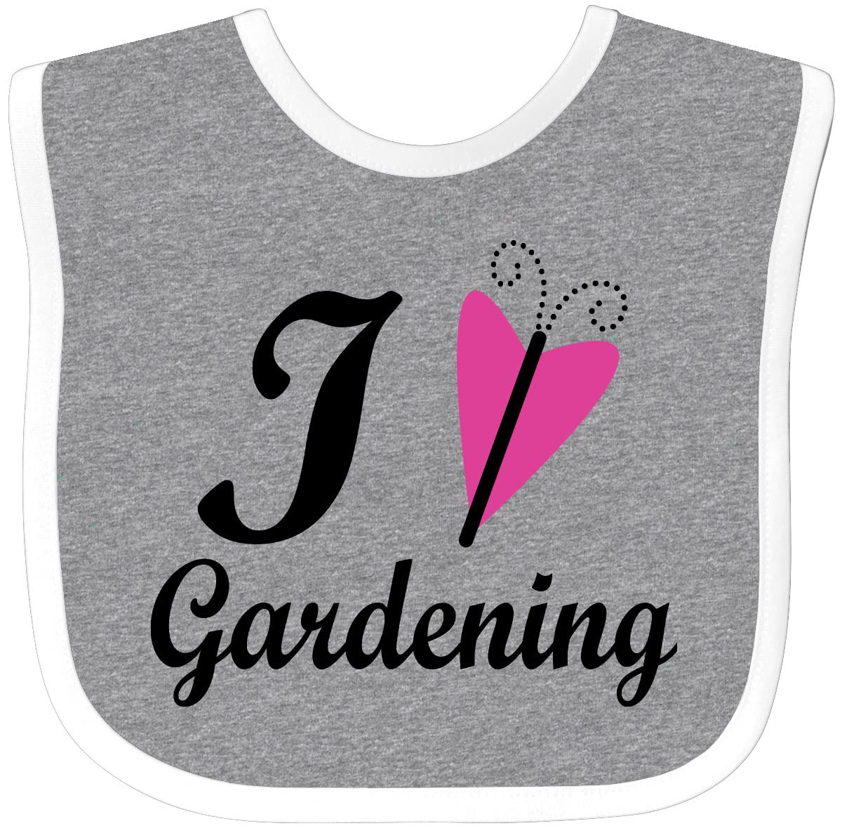 Inktastic I Love Gardening Baby Bib for Toddlers & Infants - Cute & Durable Feeding Bib for Baby Girls & Boys, Perfect for Mealtime, Daycare & Outdoor Activities