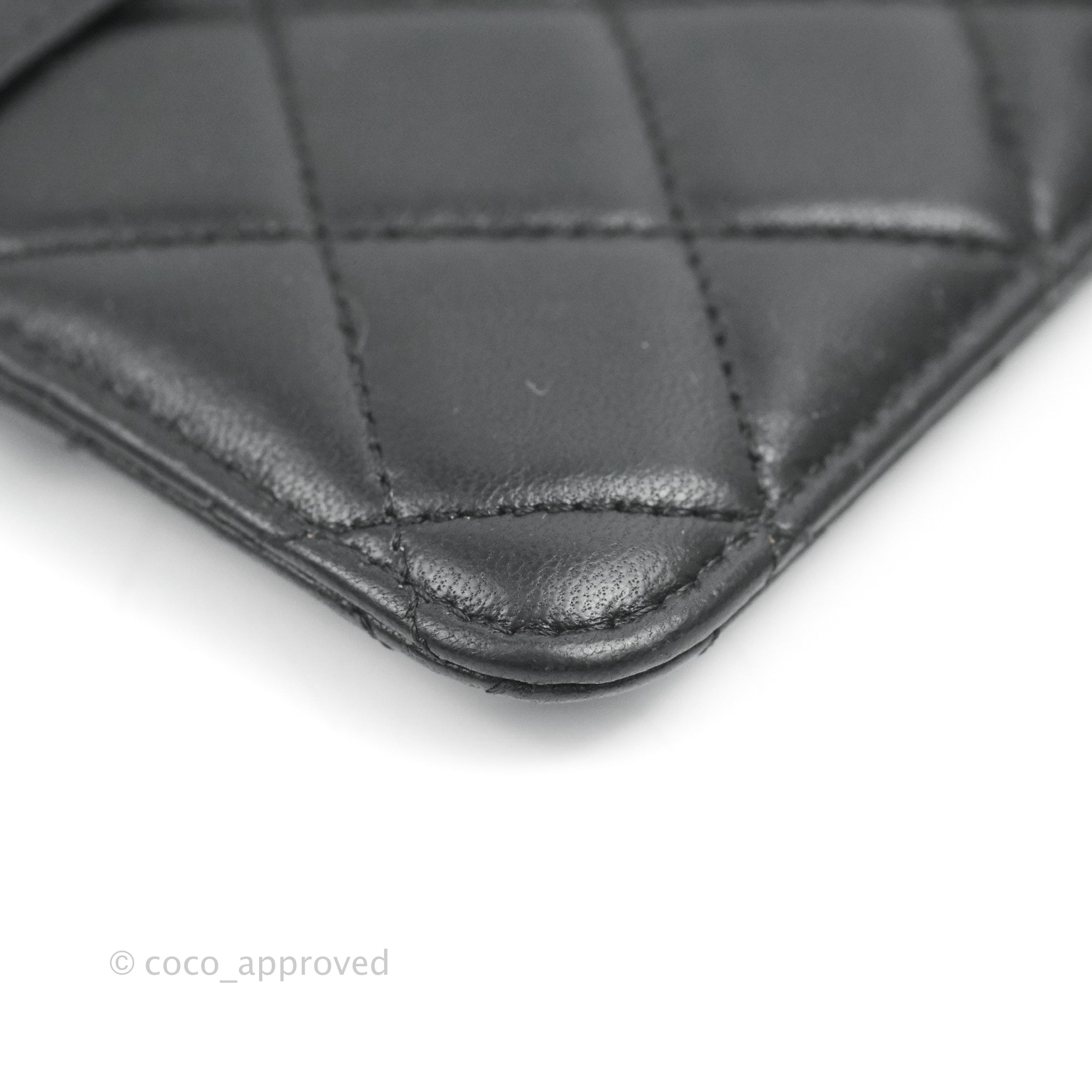 Chanel Black Lambskin Long Zip Wallet Phone Holder - Luxury Leather Card Case for Women, Perfect for Everyday Use & Travel Accessories
