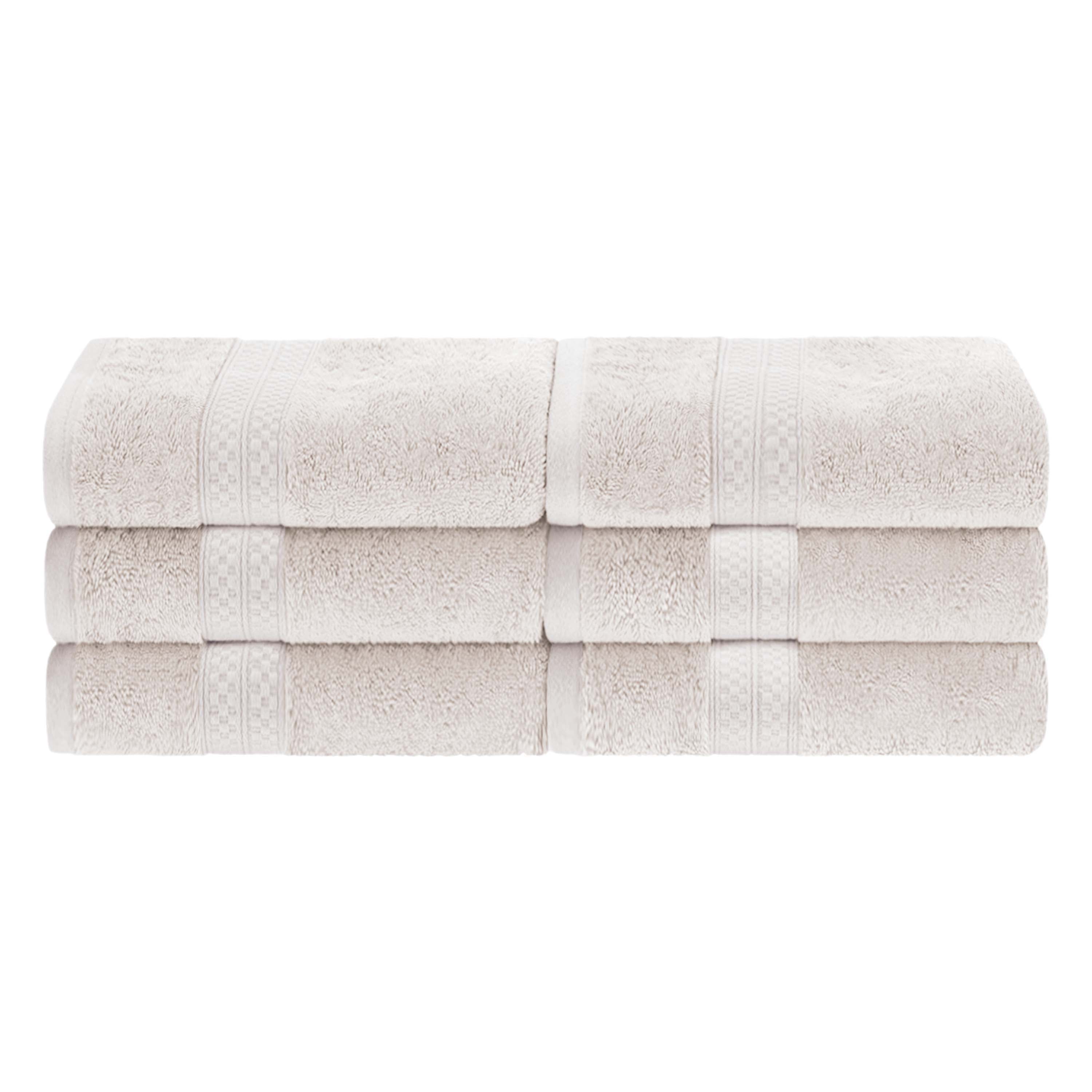 6-Piece Rayon Bamboo Blend Hand Towel Set | Soft & Absorbent Bath & Kitchen Towels for Home & Spa Use