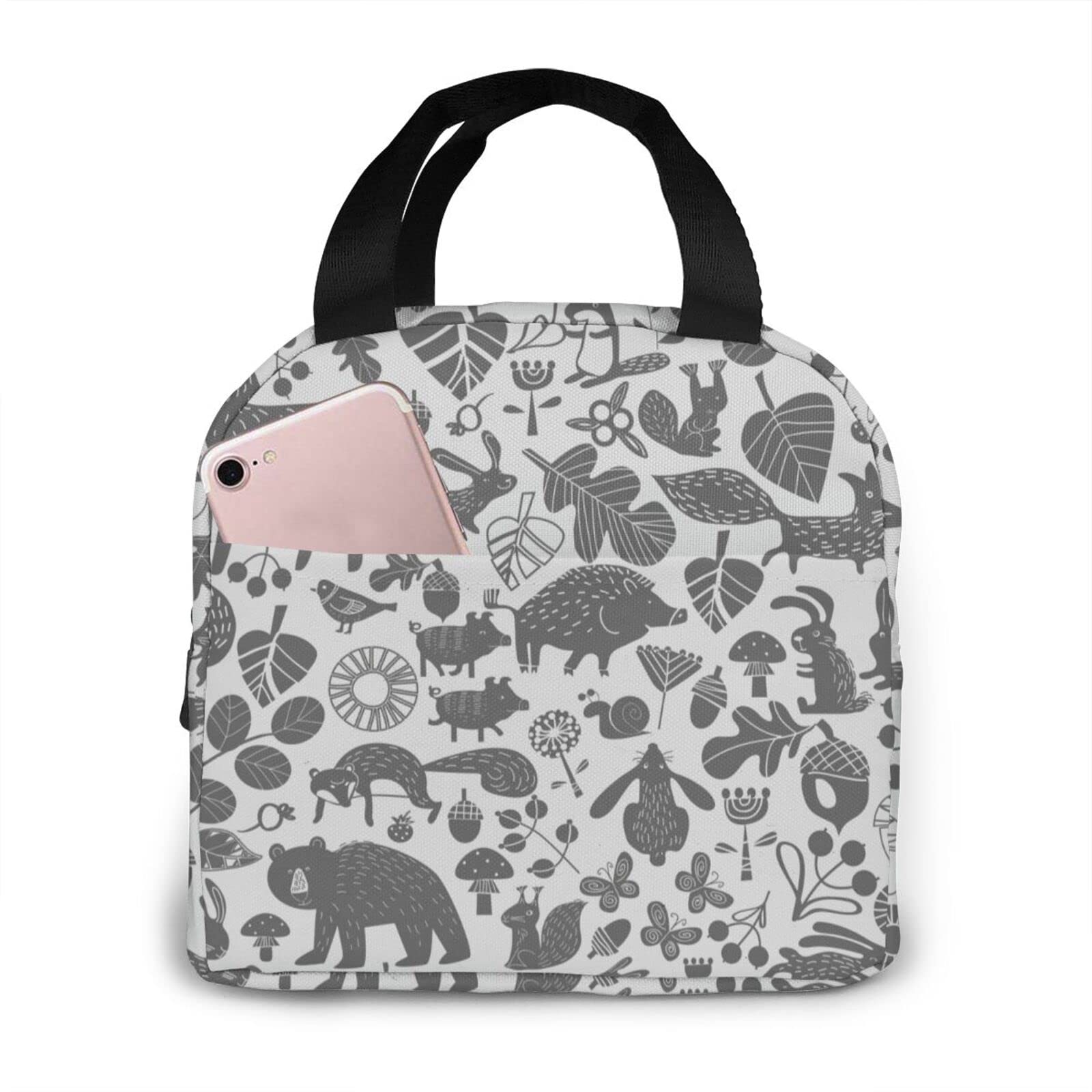Wild Animals Insulated Lunch Bag for Women & Men - Reusable Tote Lunch Box for Work, School & Picnics - BPA-Free Leakproof Food Container