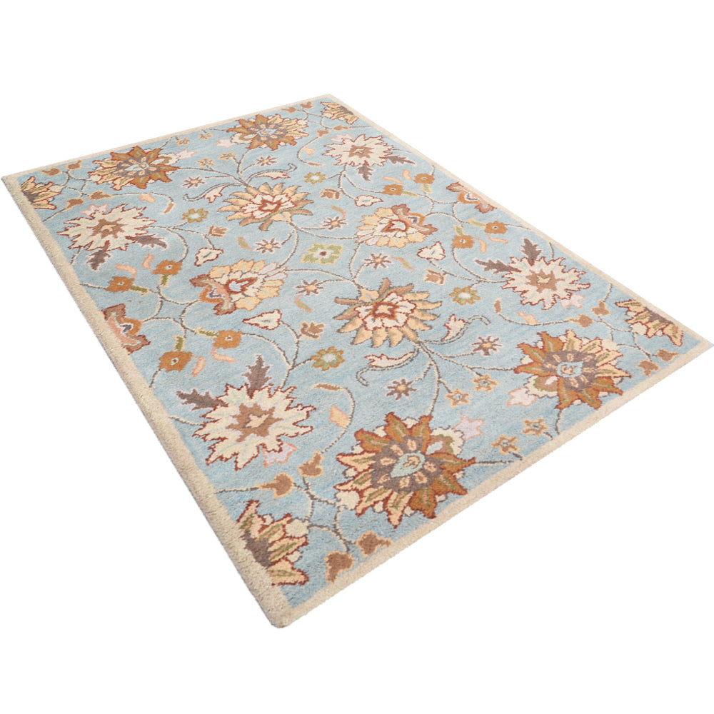 Cyclamen Hand Tufted Rug - Soft Floral Area Rug for Living Room, Bedroom, Nursery - Premium Wool Carpet for Home Decor
