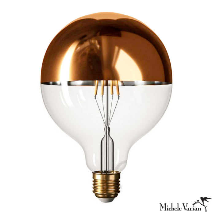 Energy Efficient LED Bulb - E26 Base, G40 Copper Dipped Design, 8W (60W Equivalent), 2700K Warm White Light - Perfect for Vintage Lamps, Restaurants & Cozy Home Lighting