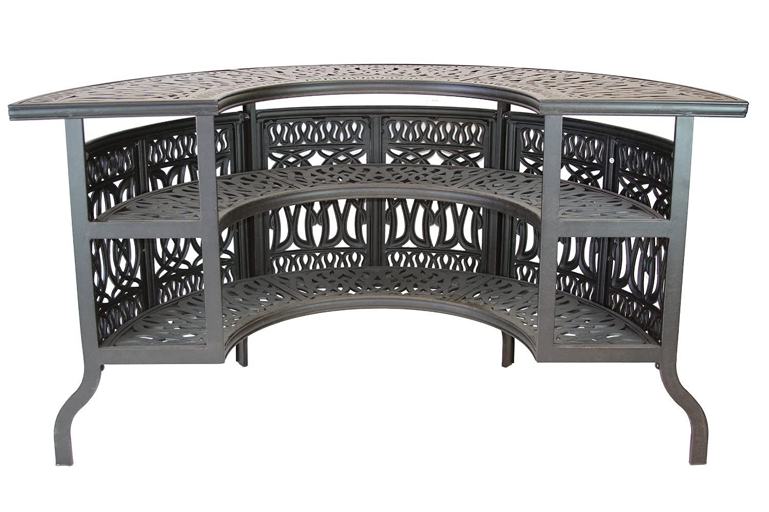 Elizabeth 5-Piece Outdoor Patio Bar Set - Durable Cast Aluminum in Dark Bronze Finish - Perfect for Backyard, Poolside & Garden Entertaining