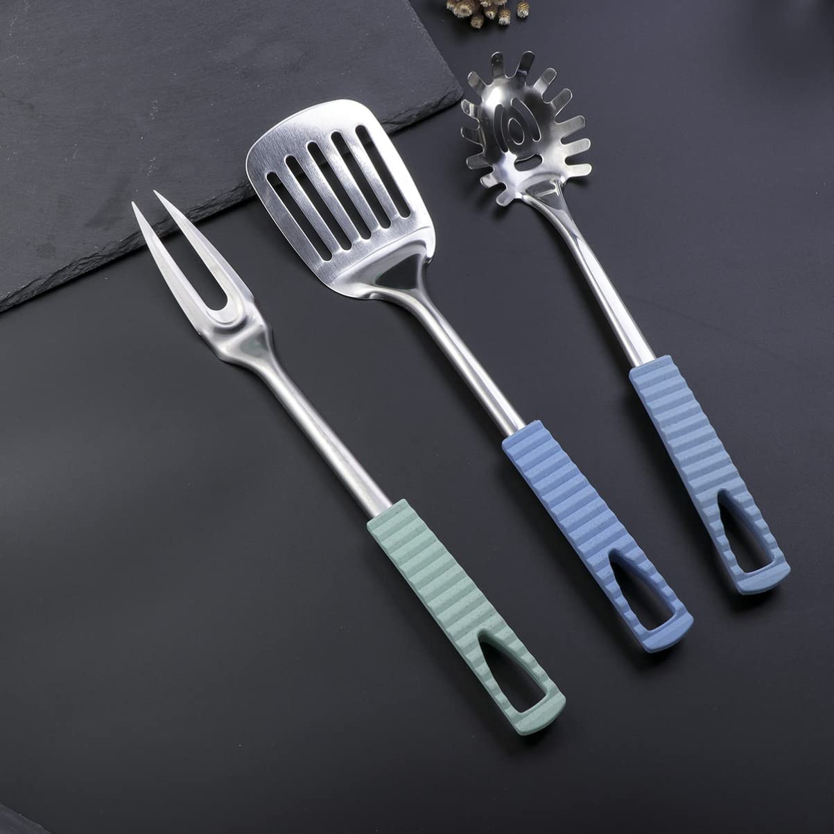 Premium Kitchen Utensils Set - Stainless Steel Cookware & Tableware Accessories for Cooking, Baking, Serving - Ideal for Home Chefs & Dinner Parties