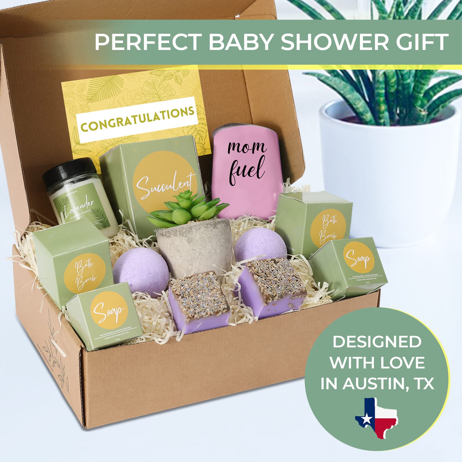 **Premium New Mom Gift Box - Thoughtful Postpartum Care Package for First-Time Moms | Push Present, Baby Shower & After Birth Gifts for Women | Perfect for Recovery, Relaxation & Self-Care**