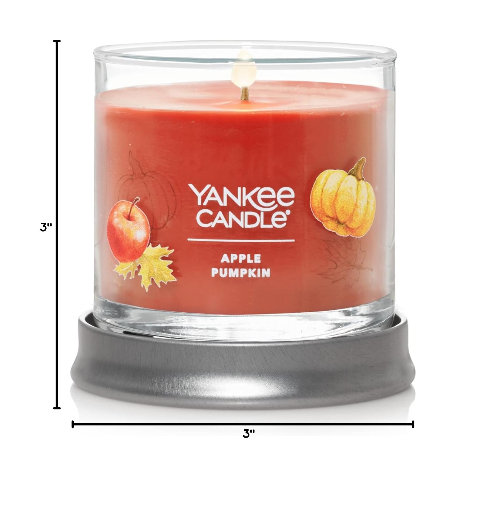 Yankee Candle Apple Pumpkin Scented Candle - 4.3oz Small Tumbler with Single Wick, 20+ Hours Burn Time | Fall Home Decor, Cozy Autumn Ambiance for Living Room, Bedroom & Office