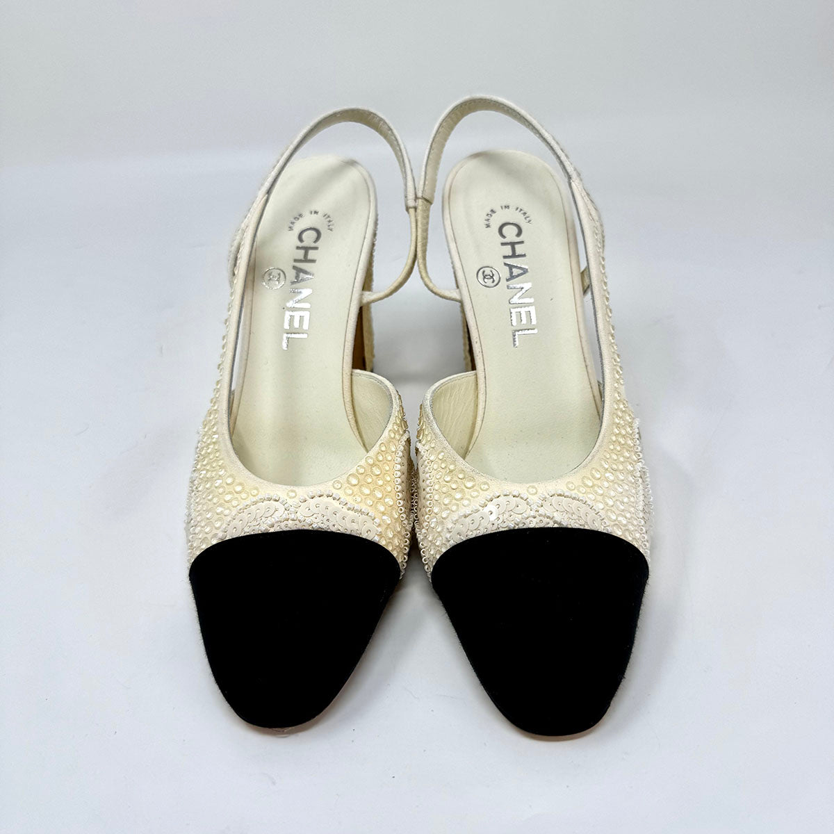 Chanel Classic Black Leather Pumps Size 5 - Women's Luxury High Heel Shoes for Office, Party & Formal Events