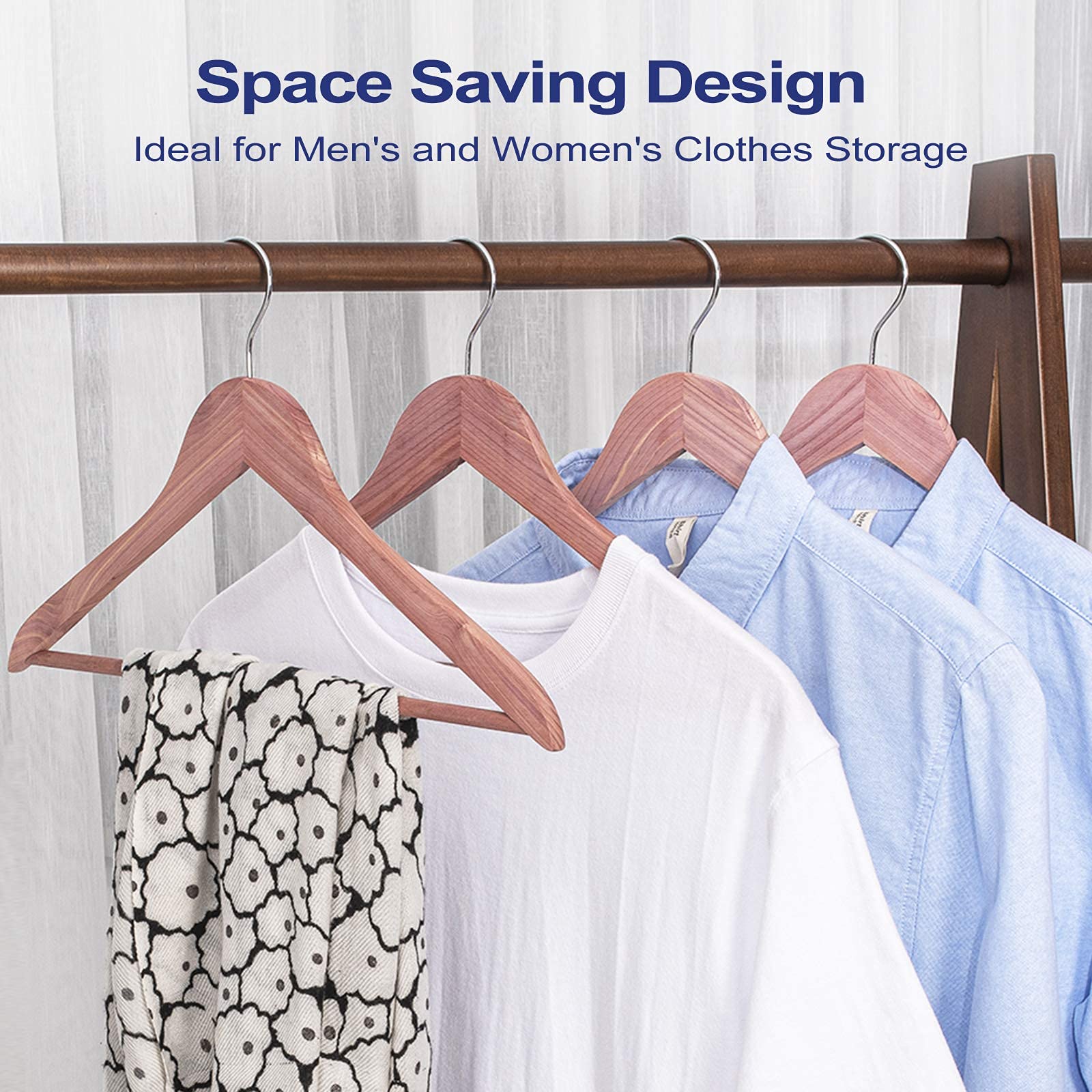 Natural Cedar Wooden Coat Hangers 18-Pack & Wicker Storage Baskets 3-Pack - Premium Closet Organization Set for Bedroom, Nursery, and Walk-In Closets