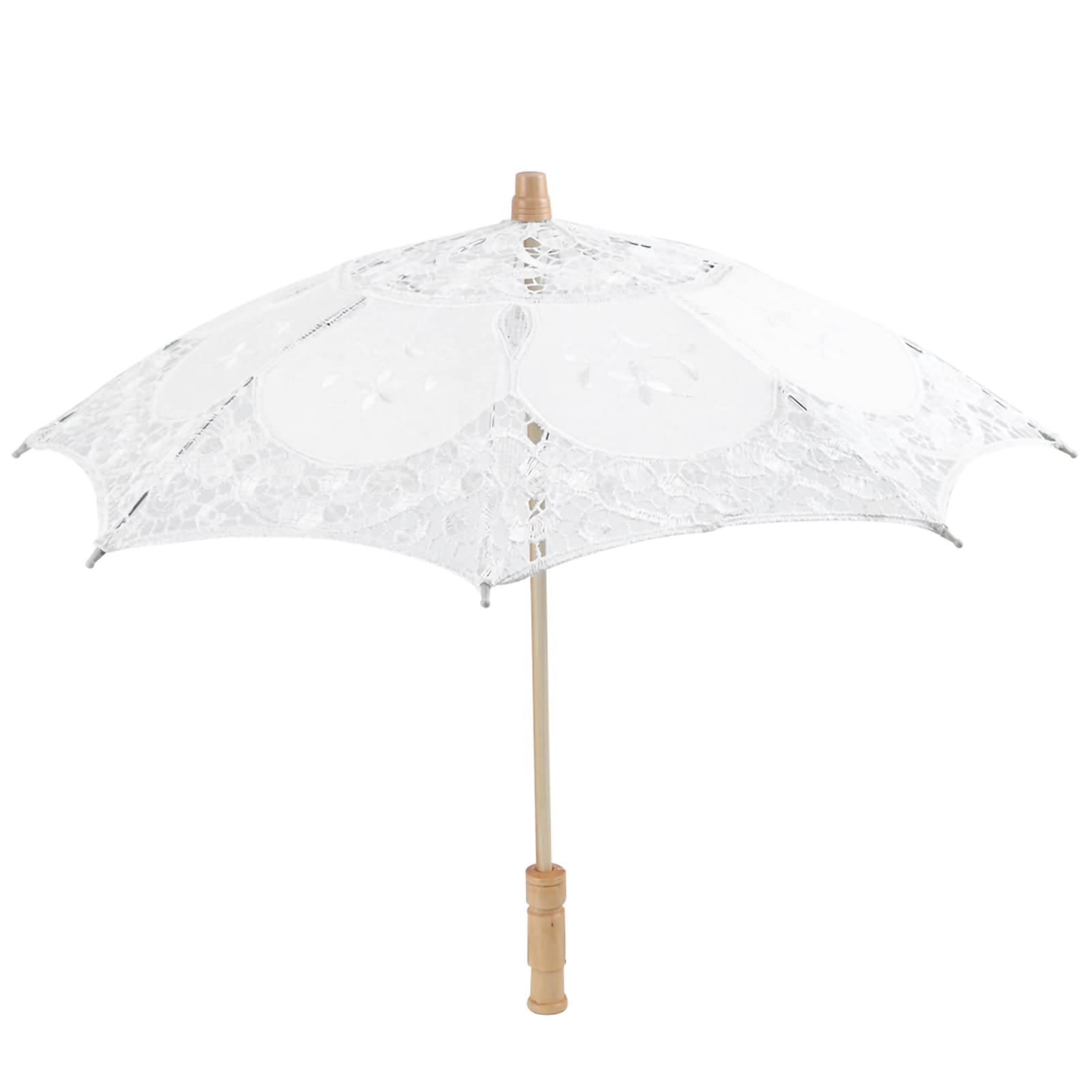 Elegant White Lace Wedding Umbrella - Handmade Bridal Parasol with Embroidery for Bride, Bridesmaids & Wedding Party Decor | Perfect for Outdoor Ceremonies, Photography & Special Occasions