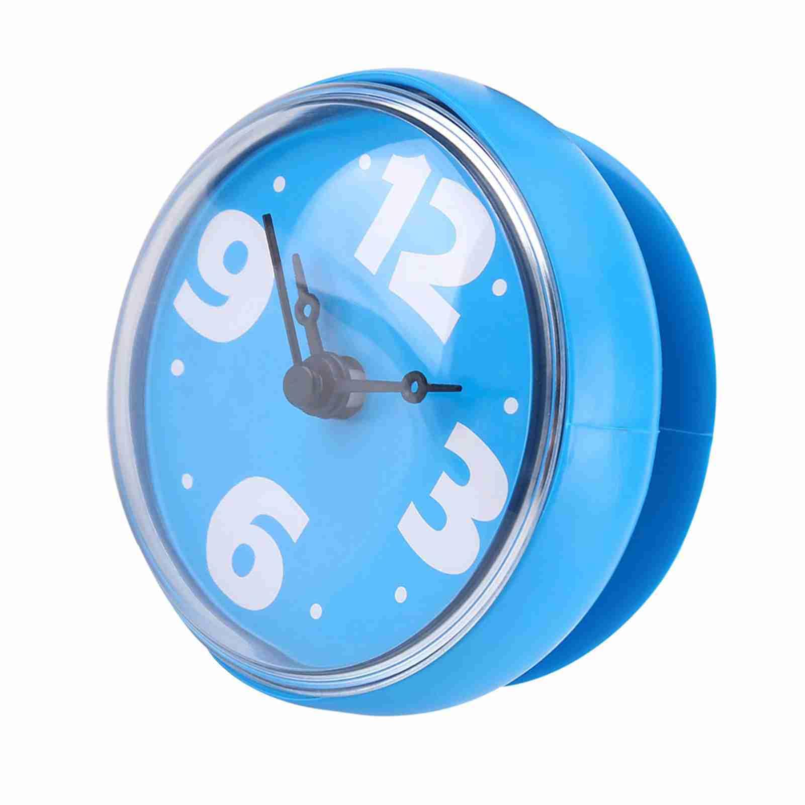 Waterproof Bathroom Wall Clock - Shower Safe, Outdoor & Kitchen Use - Blue Digital Clock for Bathrooms, Showers, Pools & Patios