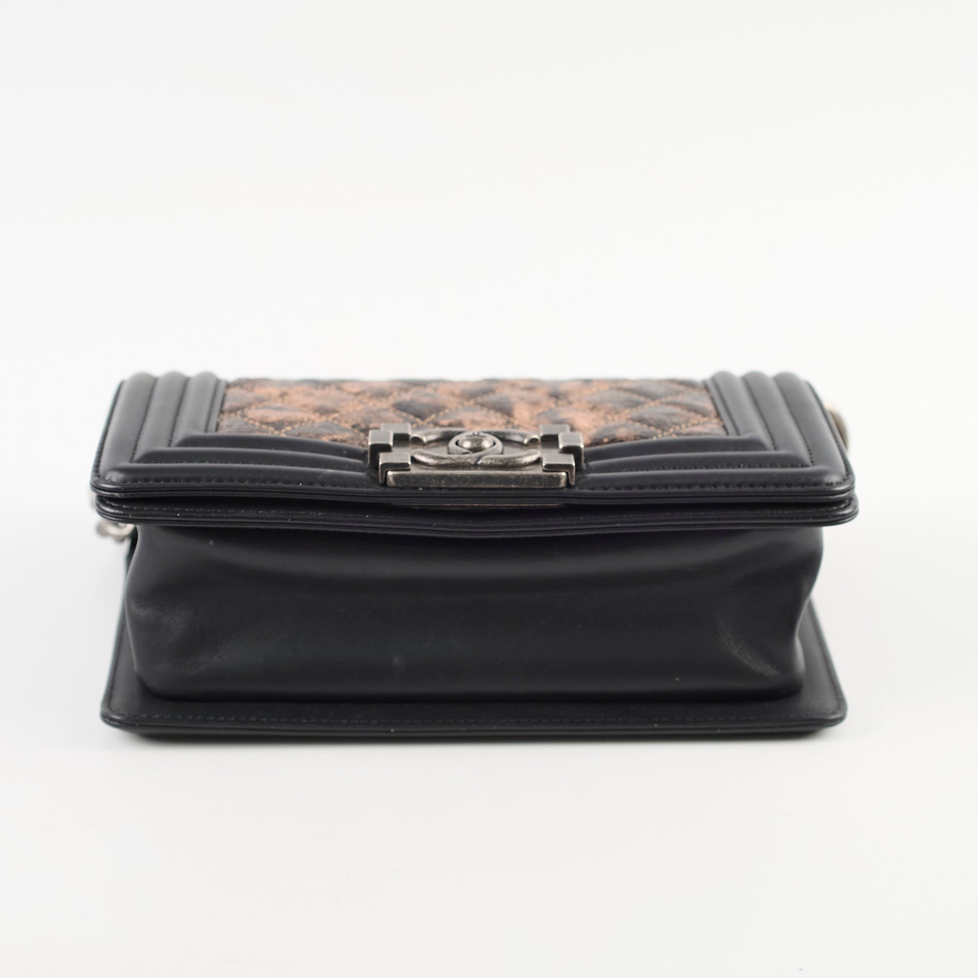 Chanel Boy Small Lambskin Leather Handbag in Black/Bronze Metallic - Luxury Crossbody Bag for Women, Perfect for Evening Events & Date Nights