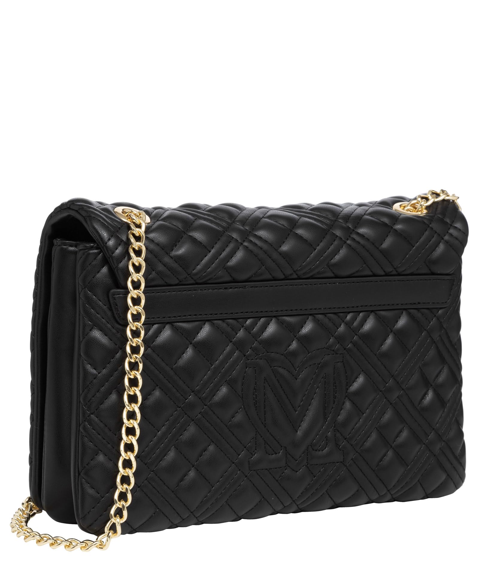 Love Moschino Women's Shoulder Bag - Stylish Black Leather Handbag for Work, Travel & Evening Out