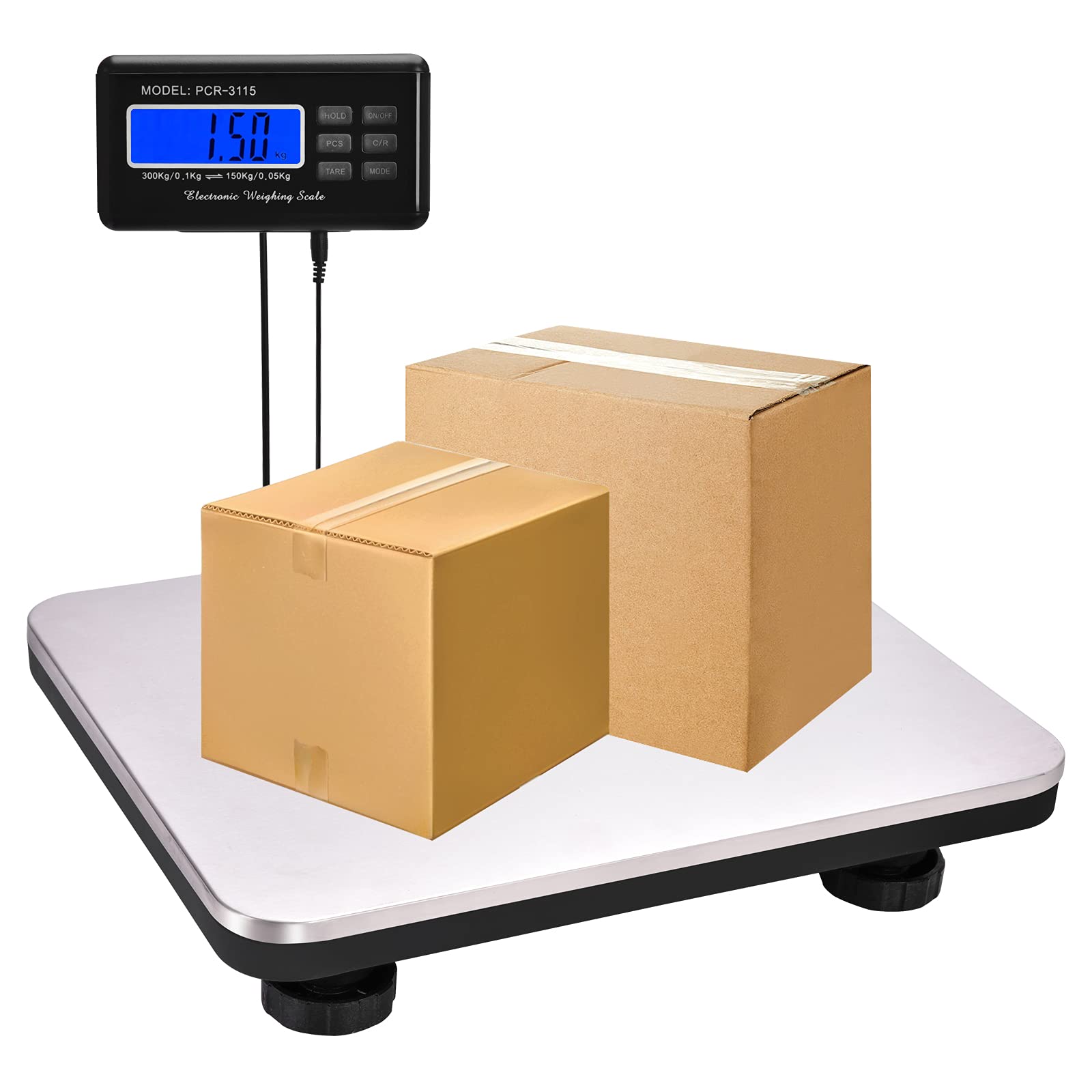660lbs Digital Postal Scale with LCD Display - Heavy Duty Stainless Steel Shipping Scale for Packages (300kg Capacity, 14
