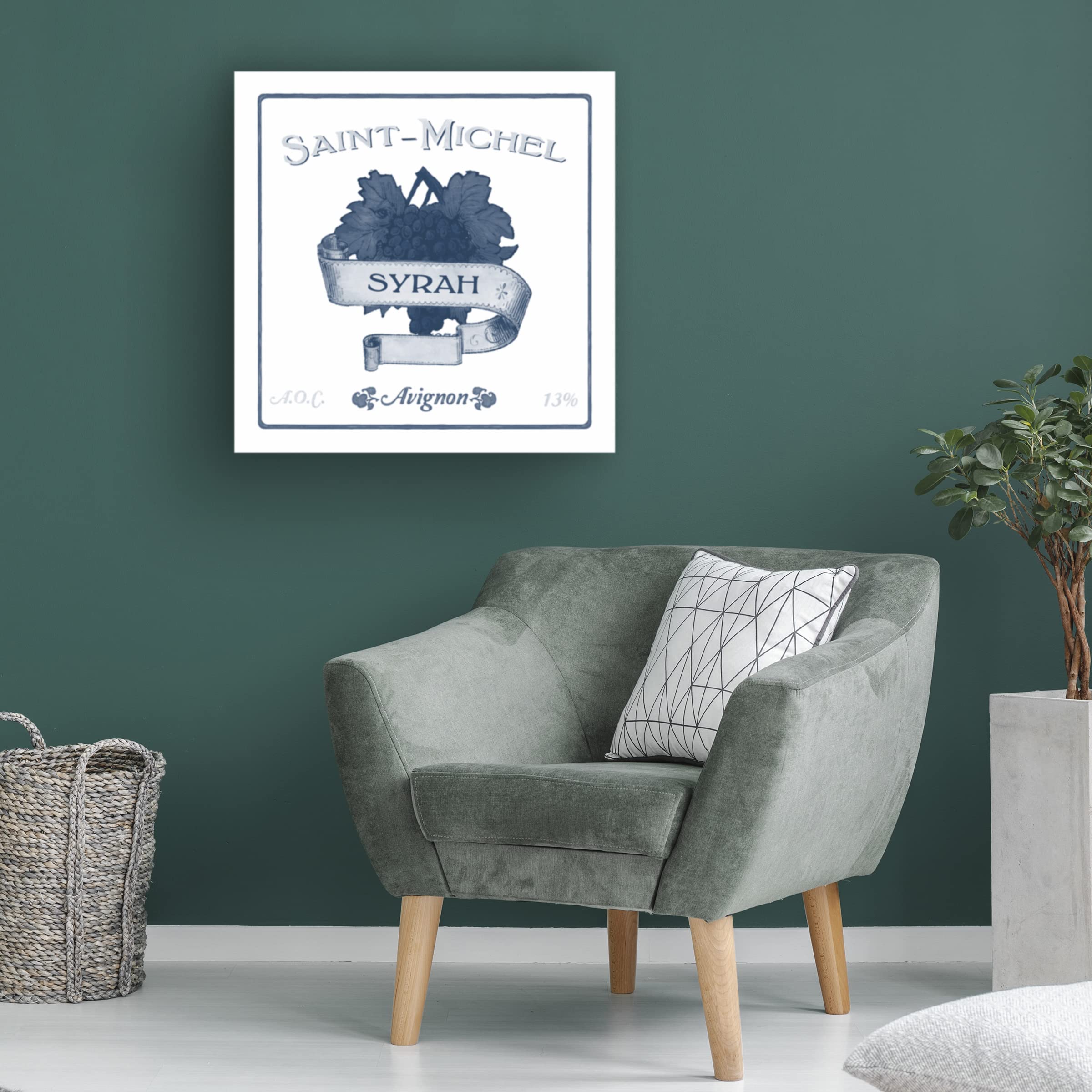June Erica Vess Indigo Wine Labels VI Canvas Art - Perfect for Home & Office Decor