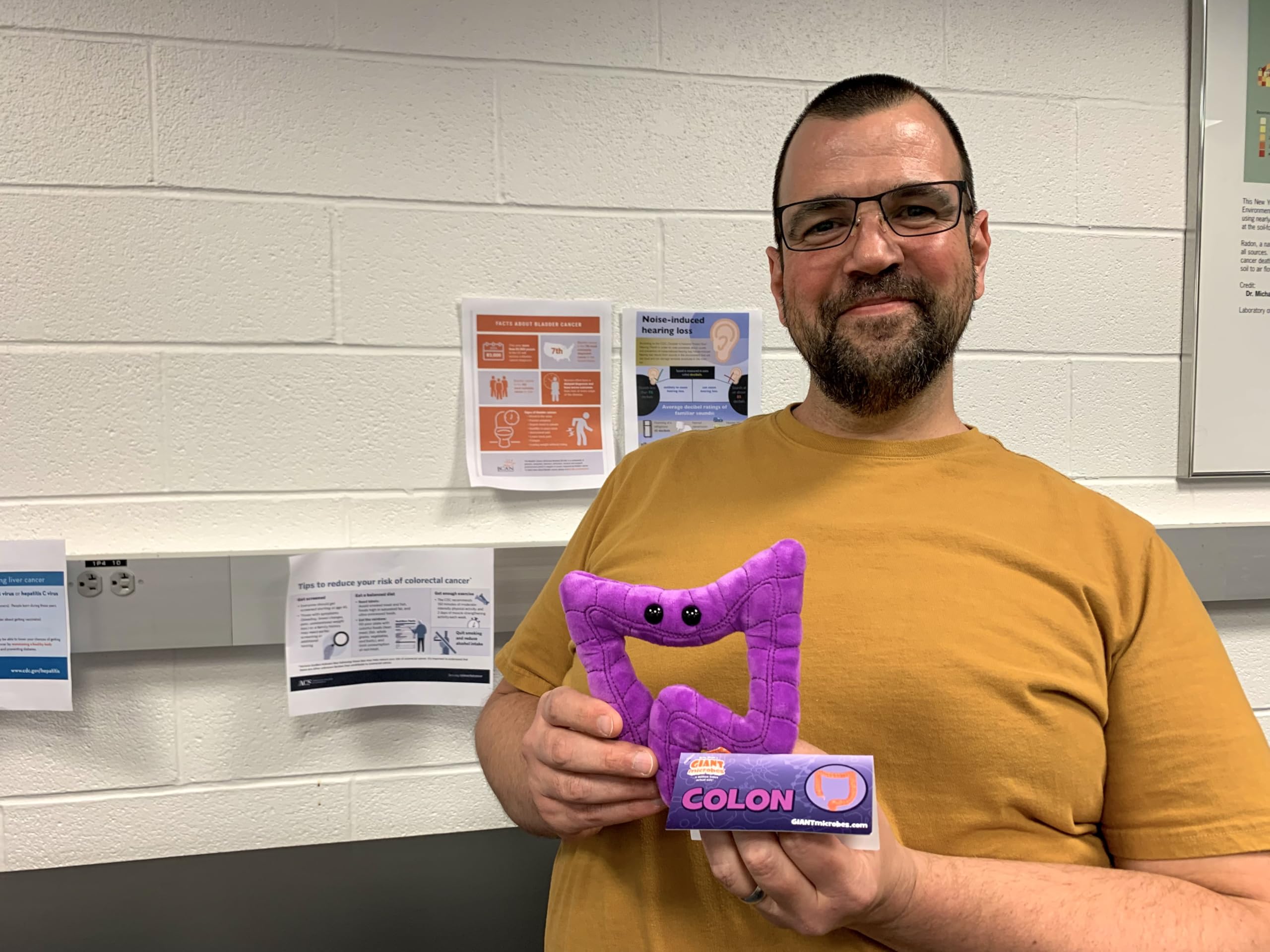 GIANTmicrobes Colon Plush Toy - Fun & Educational Gift for Colonoscopy, Gastroenterology & Colorectal Cancer Awareness - Perfect for Doctors, Patients & Medical Students