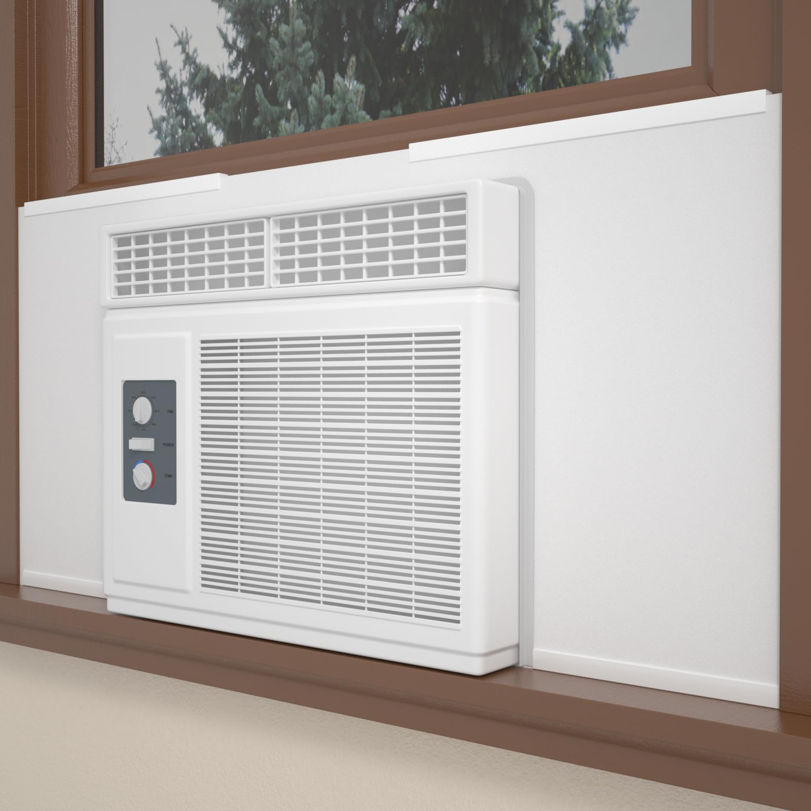 Energy Efficient SZZSAF Window Air Conditioner Side Insulated Panel - 1PC Full Surround Insulation Kit for Summer & Winter - White Foam Seal Draft Stopper for Home & Office Window AC Units - Blocks Heat, Cold Air & Noise