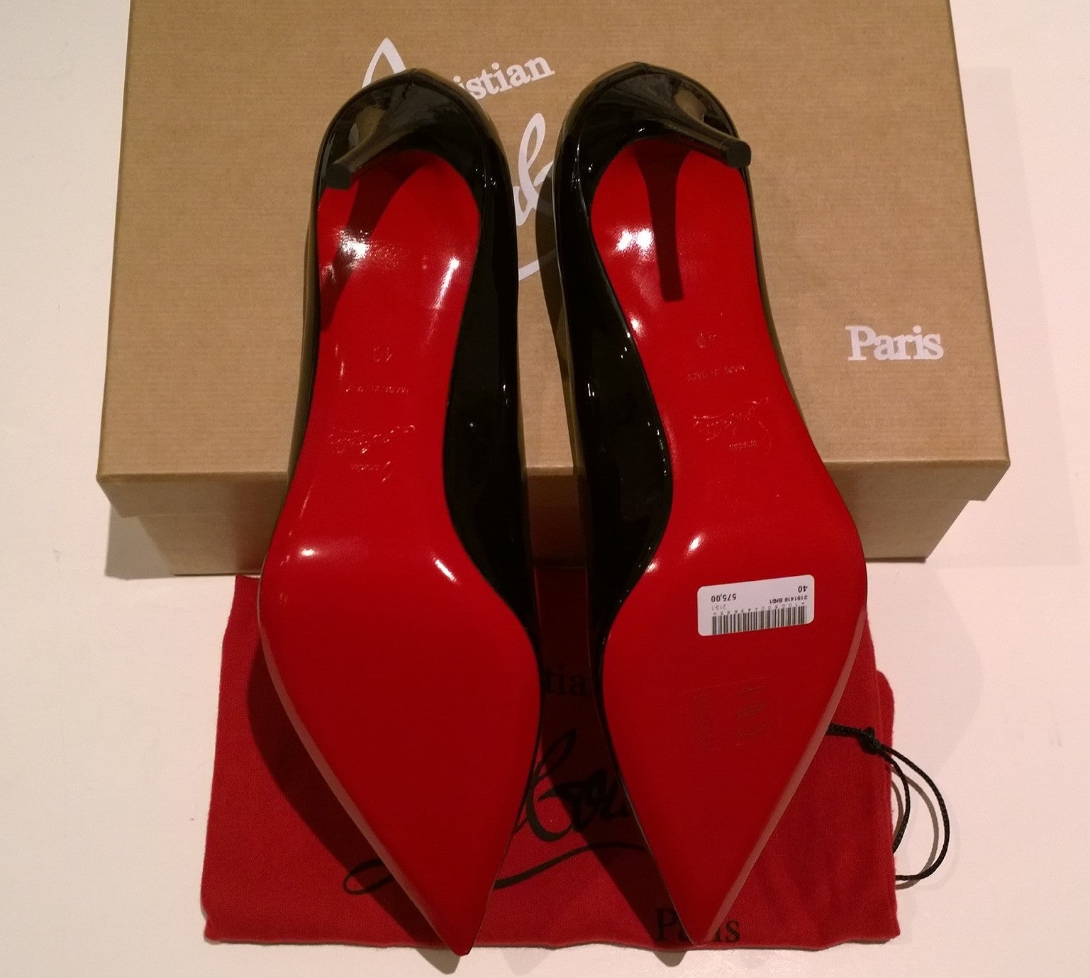 Christian Louboutin Kate 85 Black Patent Leather Pumps - Elegant High Heels for Women, Perfect for Weddings, Parties & Evening Events