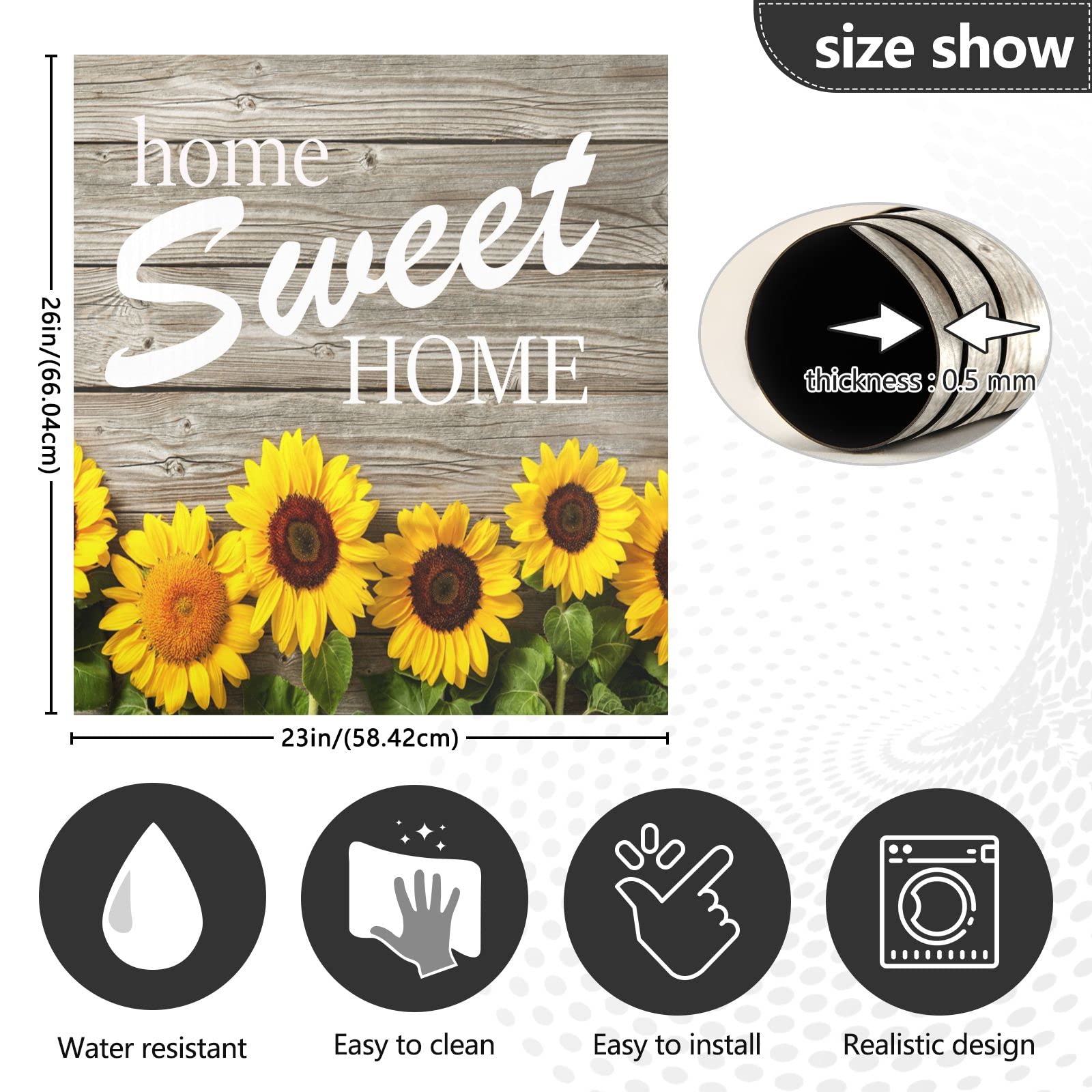 Fall Sunflowers Magnetic Dishwasher Cover - Easy Clean Refrigerator Magnet Sticker for Kitchen & Home Decor (23