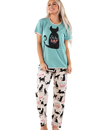 Cat Nap Blue Pajama Set