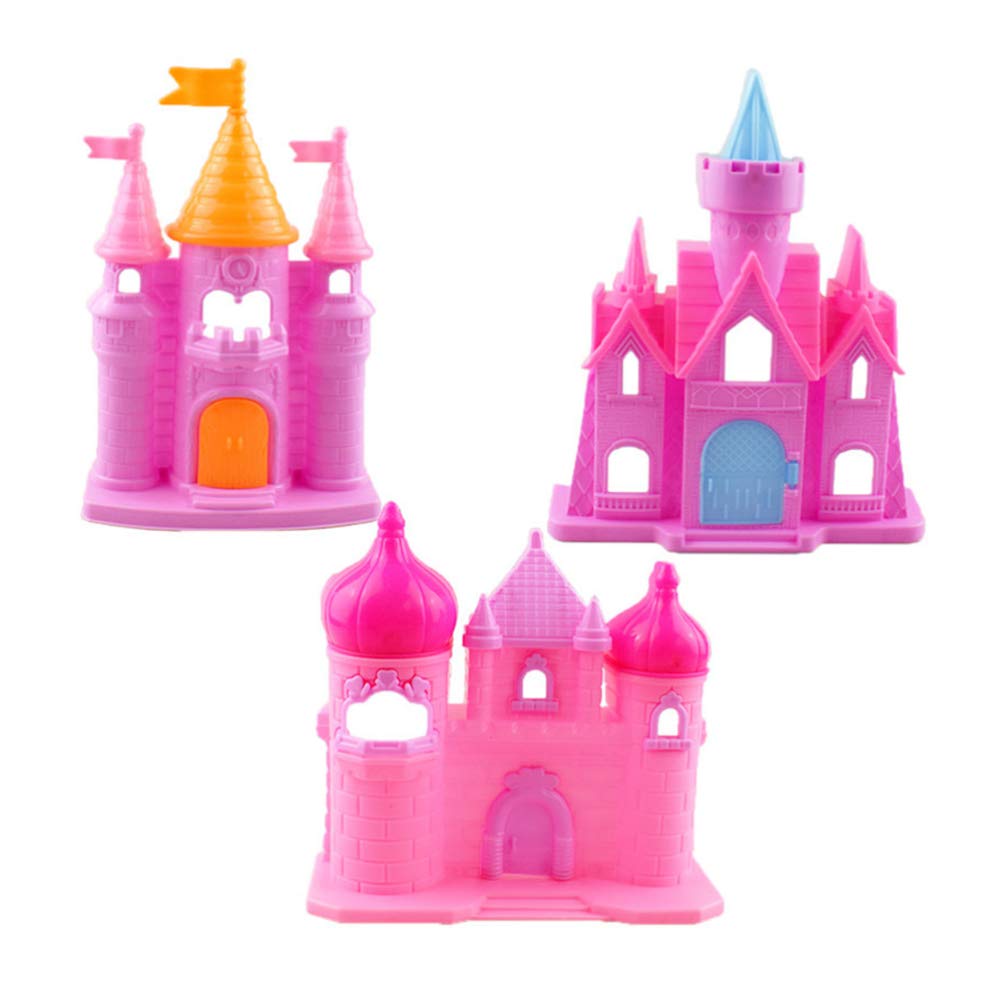 Amosfun Elegant Castle Cake Topper Set - 3PCS Stylish Baking Decorations for Wedding, Birthday, and Anniversary Cakes - Perfect for Princess-Themed Parties and Dessert Displays