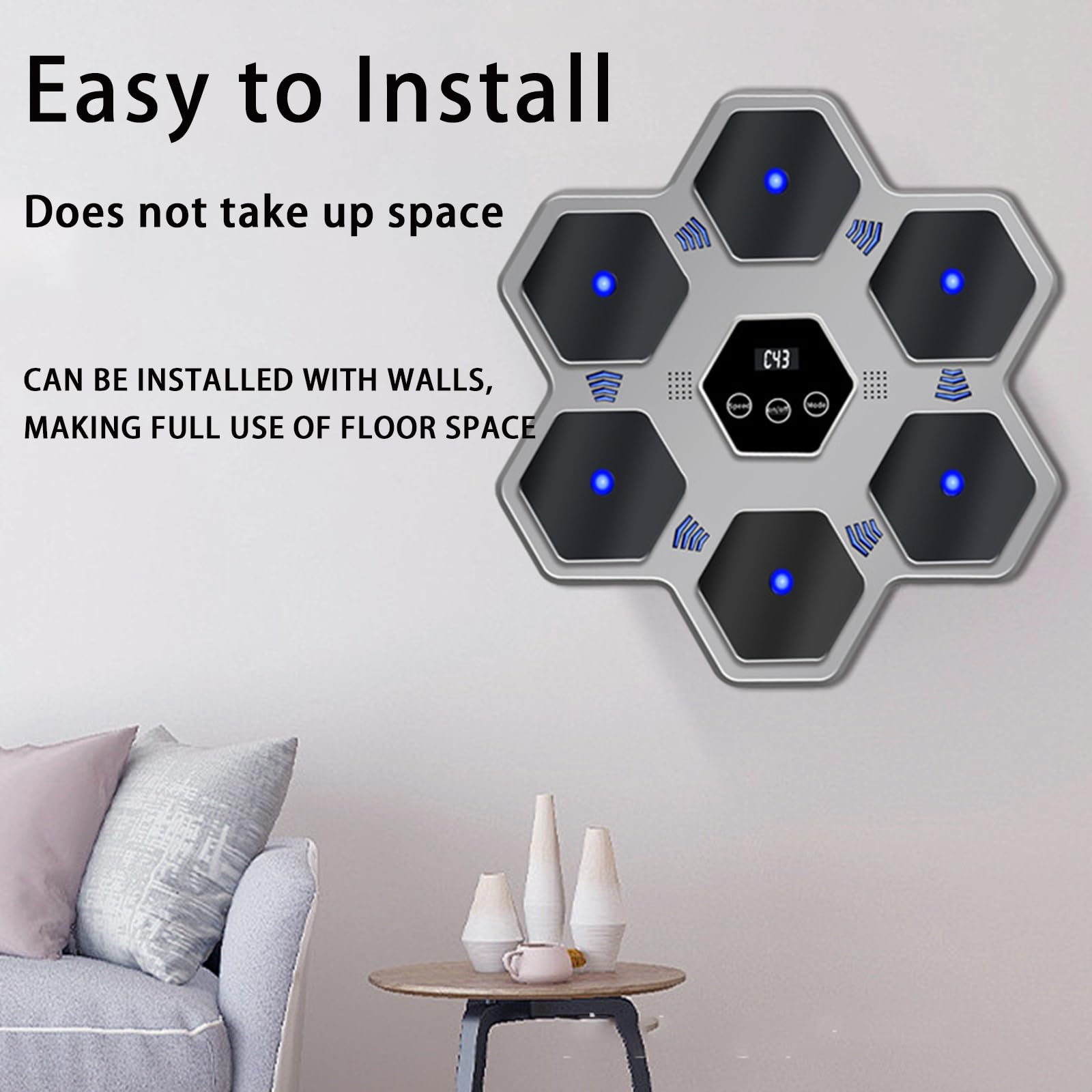 Wall-Mounted LED Electronic Boxing Trainer - Music Boxing Machine for Home Gym & Office Workout Equipment | Stress Relief & Fitness Training