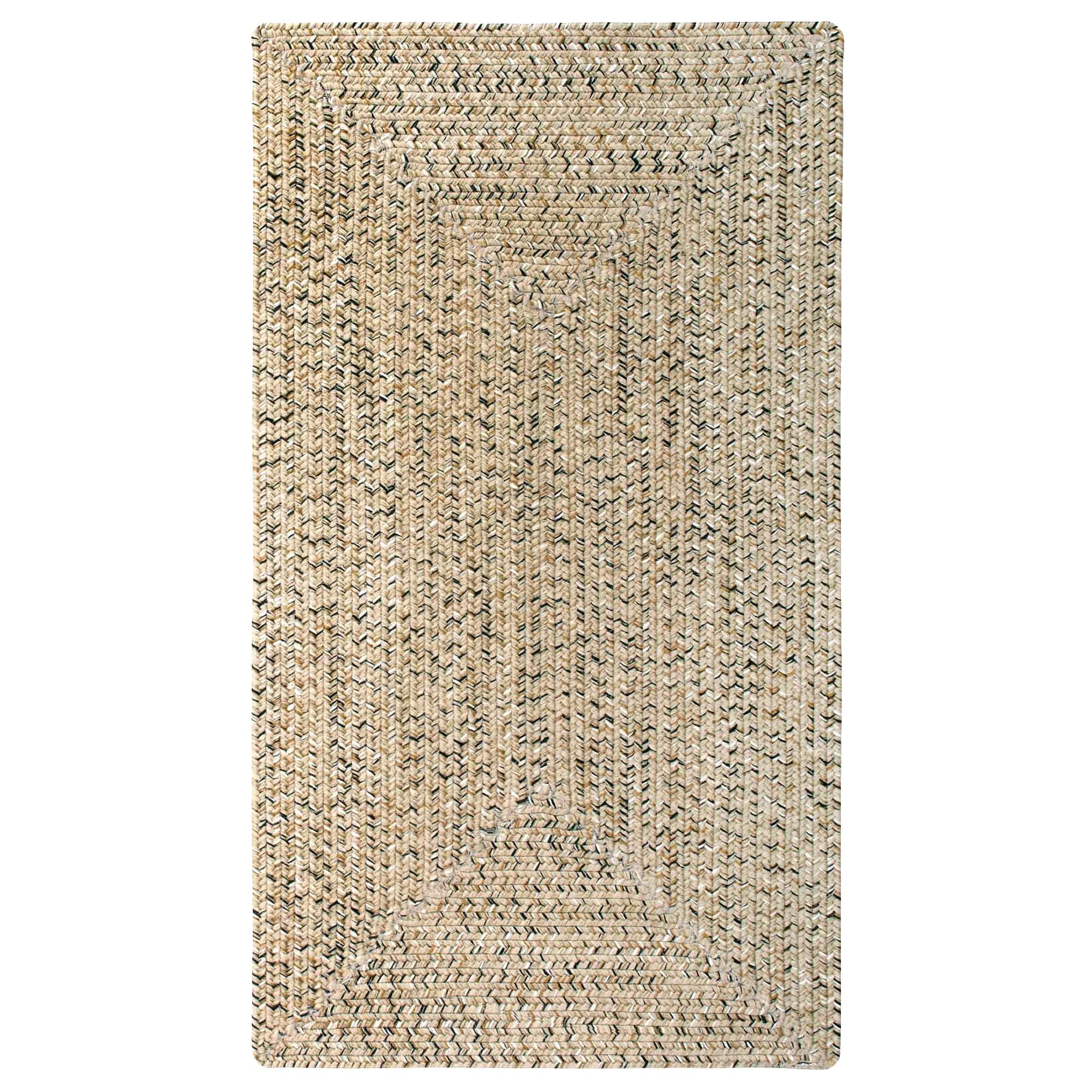 Capel Rugs Sea Pottery Rectangle Braided Area Rug 2x3 Feet - Coastal Woven Jute Rug for Living Room, Bedroom & Beach House Decor - Sandy Beach Design