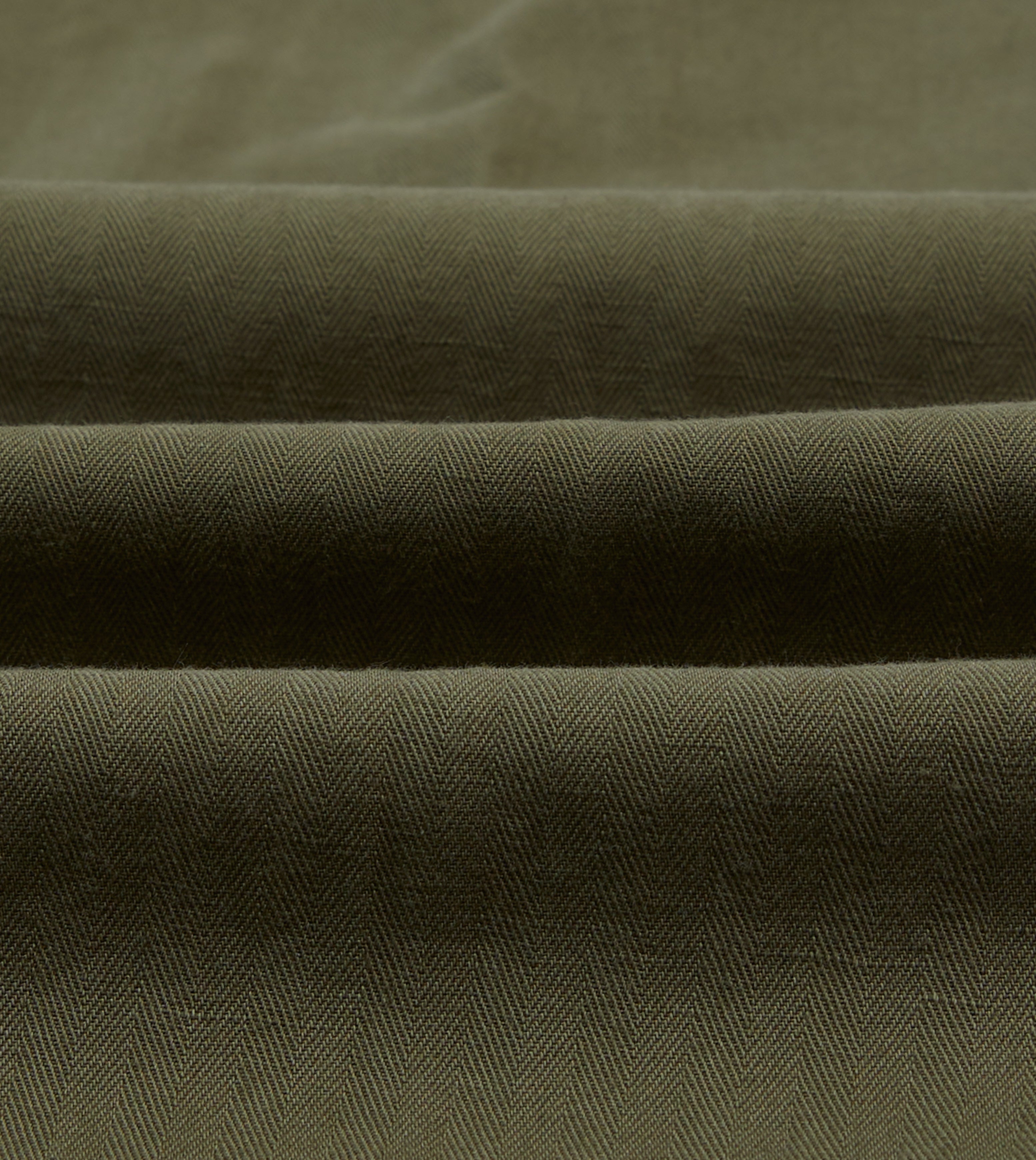 Premium Olive Cotton Linen Herringbone Fatigue Pants for Men & Women - Comfortable Casual Workwear for Outdoor, Travel & Everyday Wear