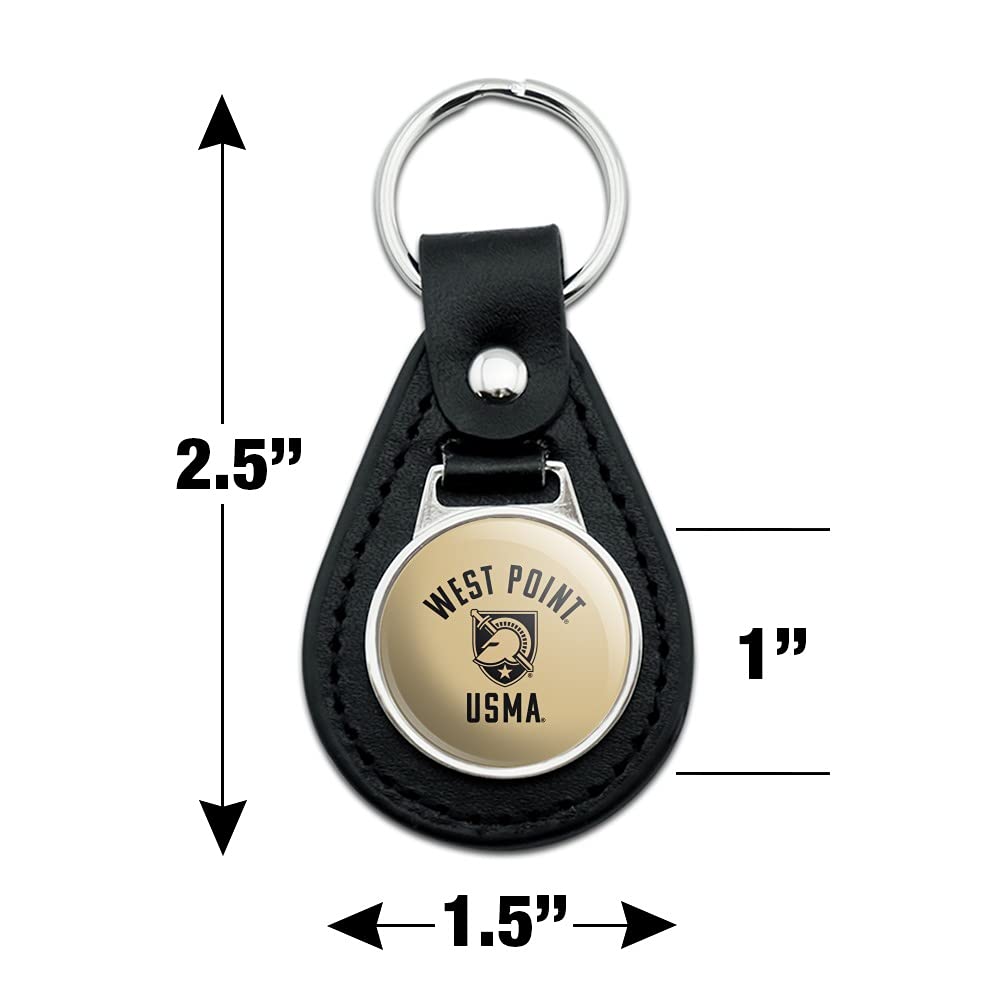 Black Leather US Military Academy Black Knights Keychain - Premium Military Gift for Graduates, Cadets & Fans | Durable & Stylish Key Ring for Keys, Backpacks & Gifts