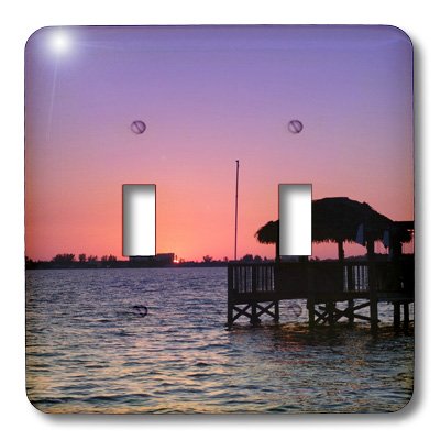 3dRose LLC lsp_14554_2 Purple Ends The Day Double Toggle Switch - Decorative Light Switch Cover for Bedroom, Living Room & Office
