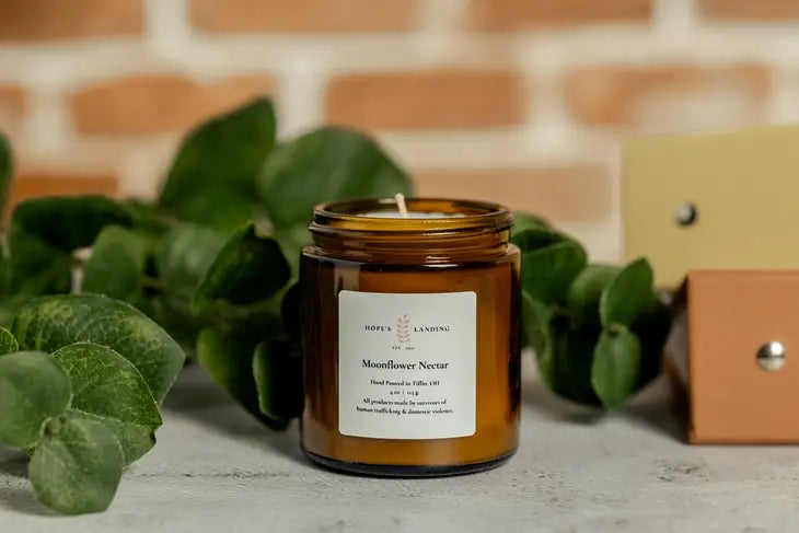 Moonflower Nectar Scented Soy Candle - Natural Aromatherapy Candle for Relaxation, Meditation & Home Decor - Long Lasting Fragrance for Bedroom, Bathroom & Living Room