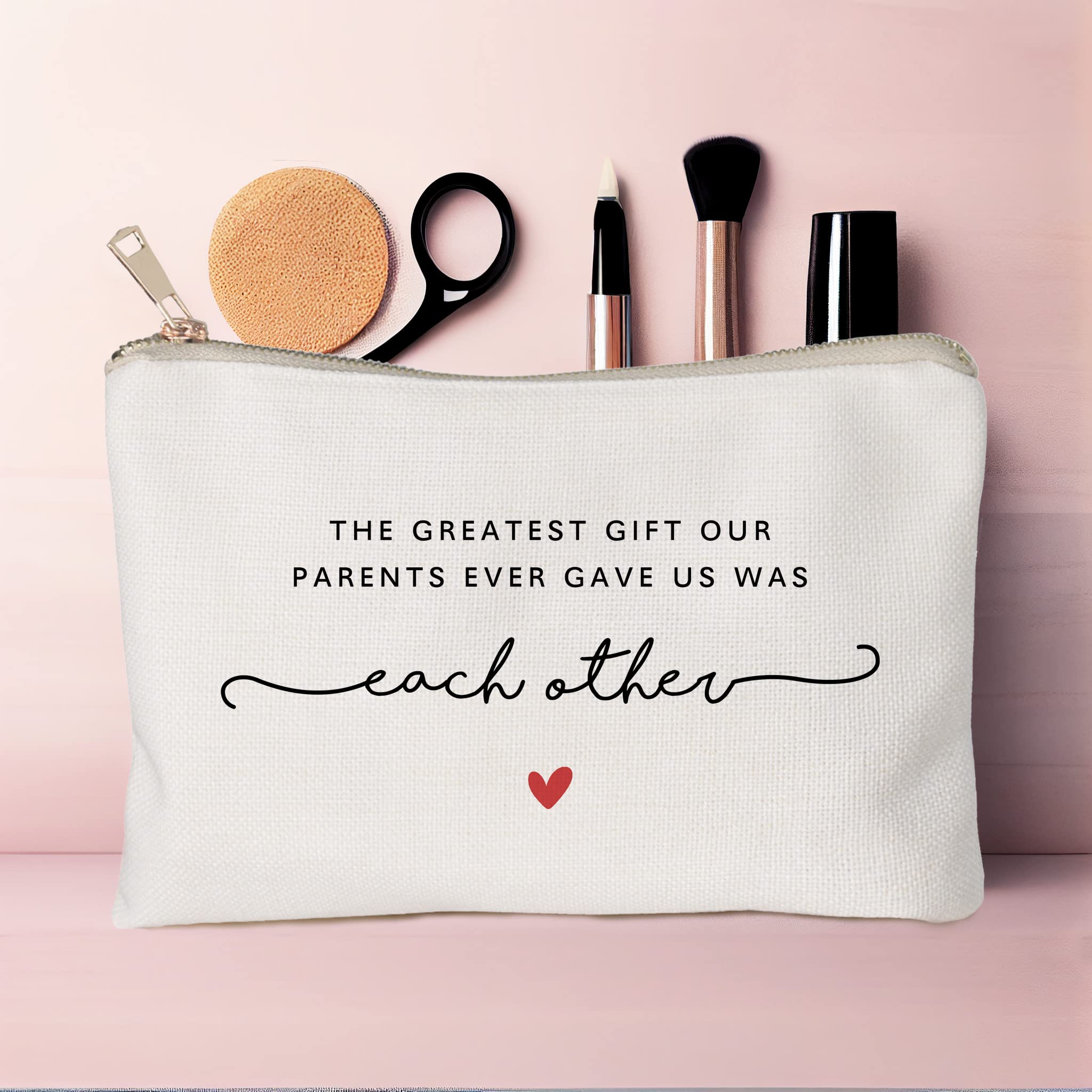 Personalized Makeup Bag Gift for Sister - Sibling Cosmetic & Toiletry Pouch - Birthday Present for Brothers & Sisters - Perfect for Travel, College Dorm, or Daily Beauty Essentials