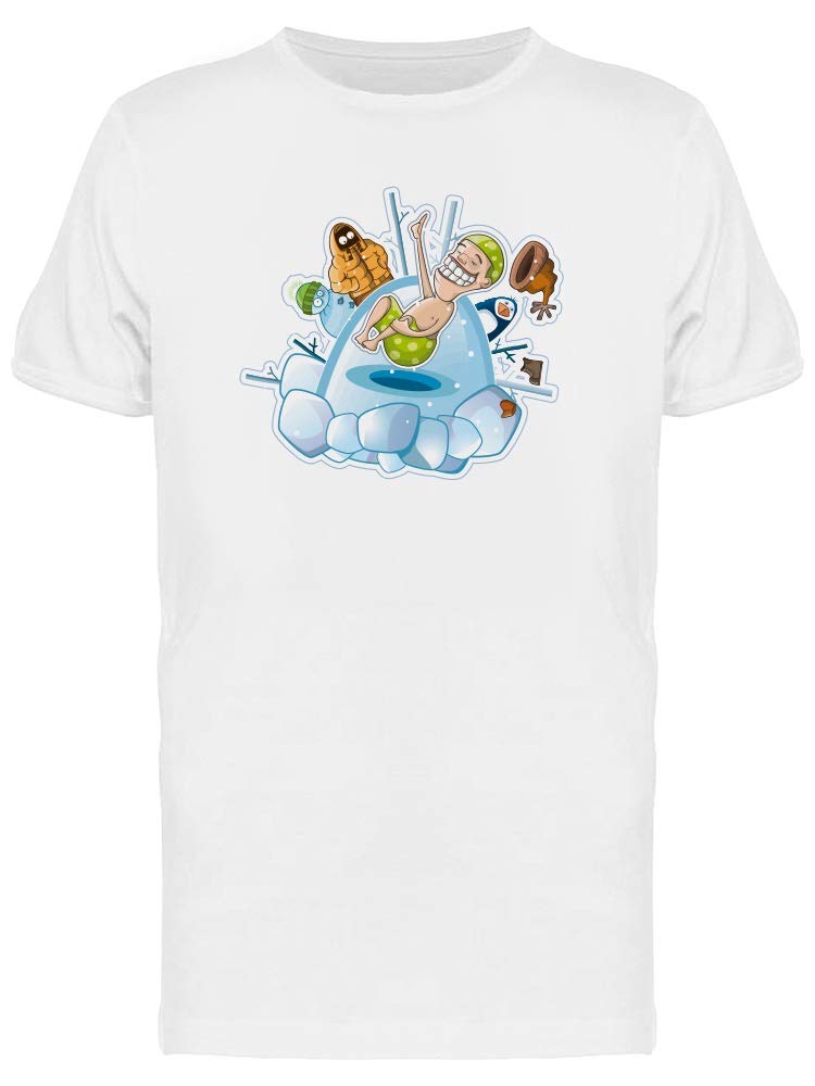 Funny Ice Swimming Graphic Tee for Men - Cool & Humorous Casual Wear for Beach, Pool, or Summer Outings