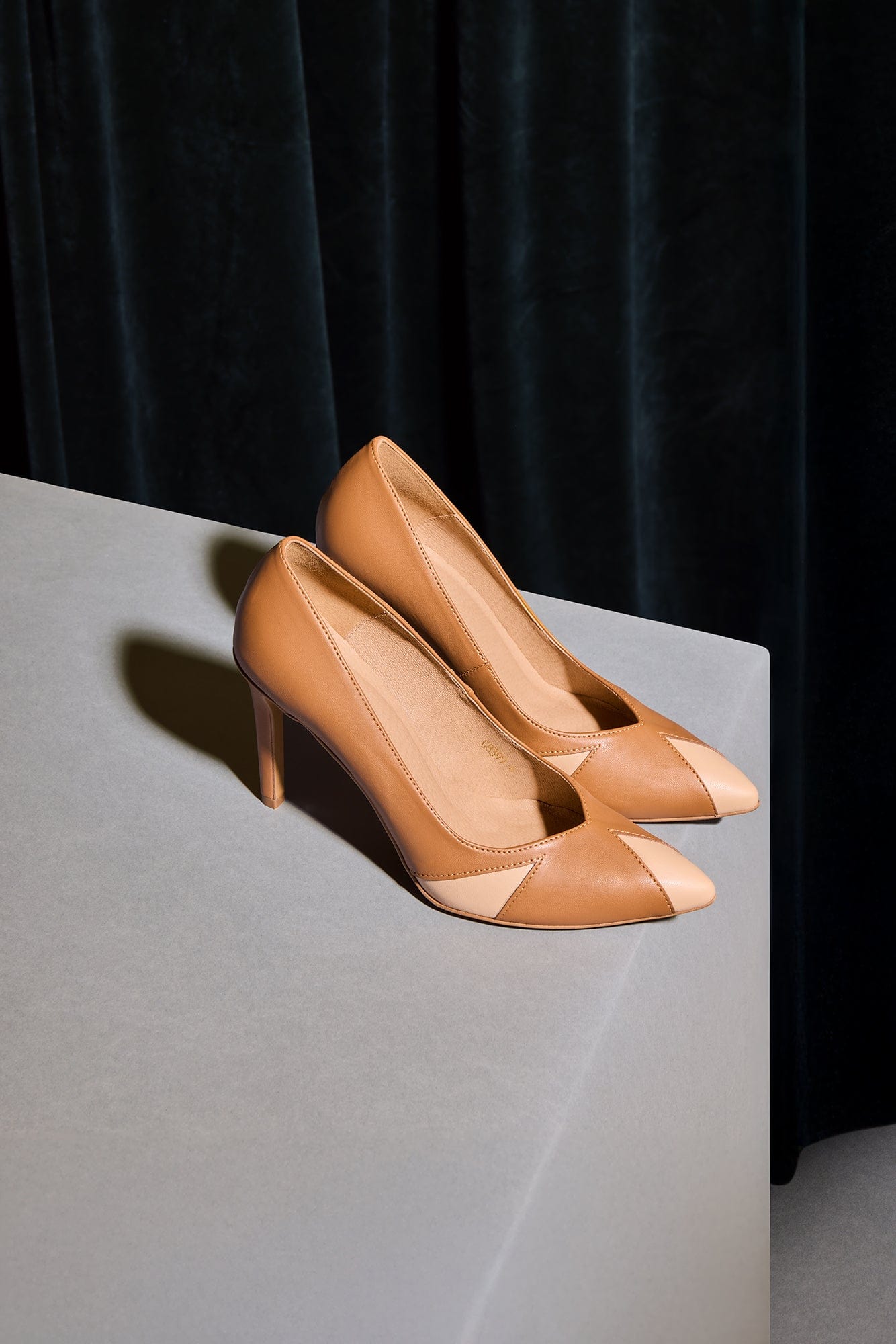 Vegan Mushroom Leather Heels for Women - Caramel & Almond Brown | Sustainable Fashion Shoes for Work, Party & Special Occasions