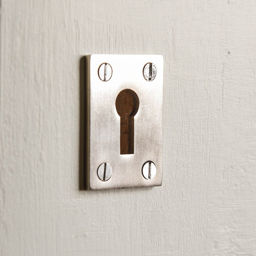Satin Nickel Oblong Escutcheon Plate - Premium Door Hardware for Modern Homes | Perfect for Bathroom, Bedroom & Cabinet Doors