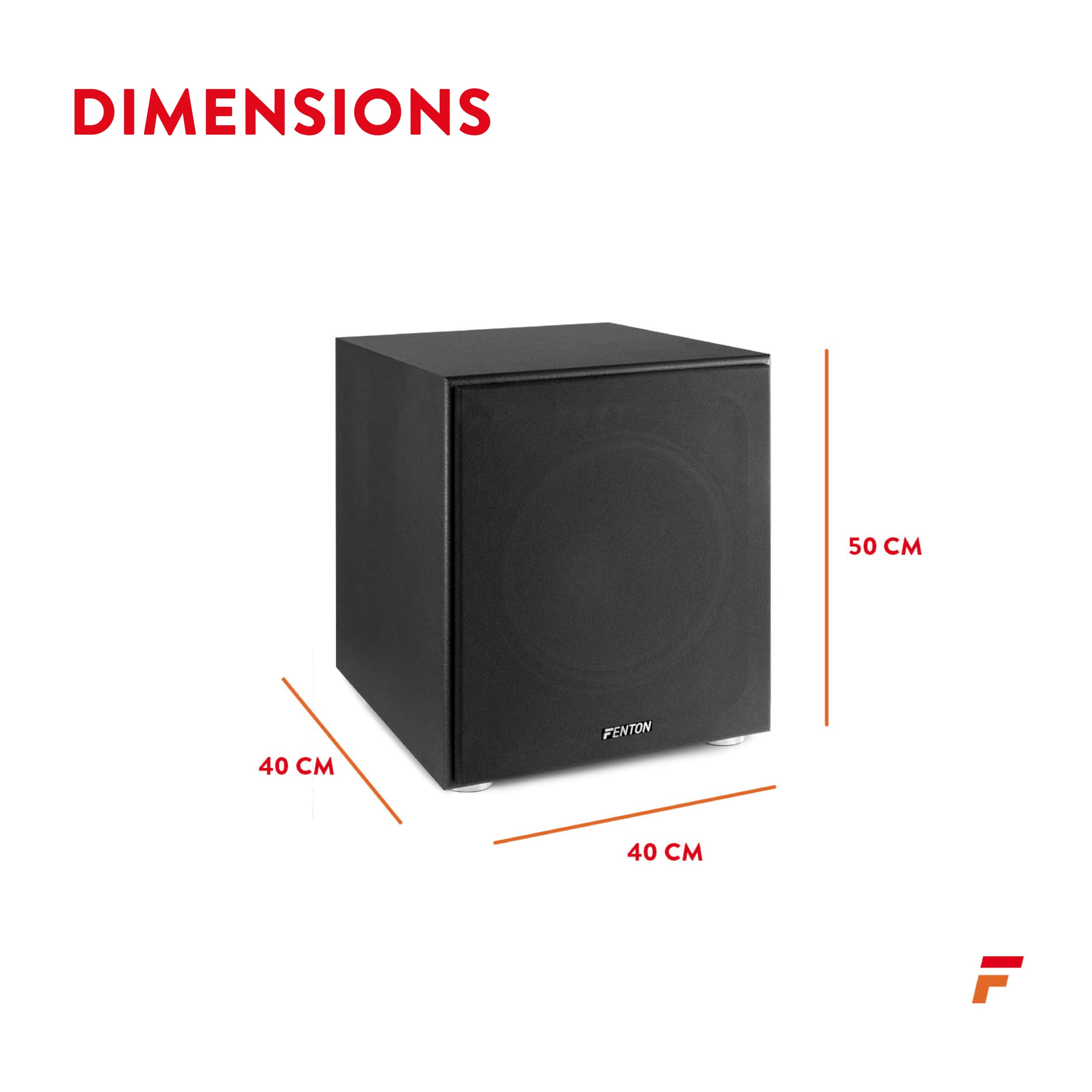 Fenton SHFS12B 12-Inch Powered Subwoofer - 400W Max Active Bass Speaker with Bass-Reflex Design for Home Theater & HiFi Systems - Enhanced Sound Quality for Movies, Music & Gaming