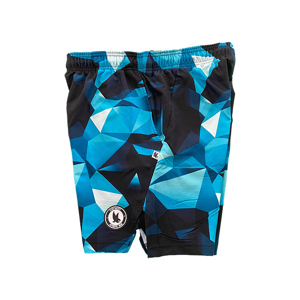 Turquoise Diamond Geo Print Boys' Shorts - Trendy Kids' Summer Casual Wear for Playdates & Outdoor Activities