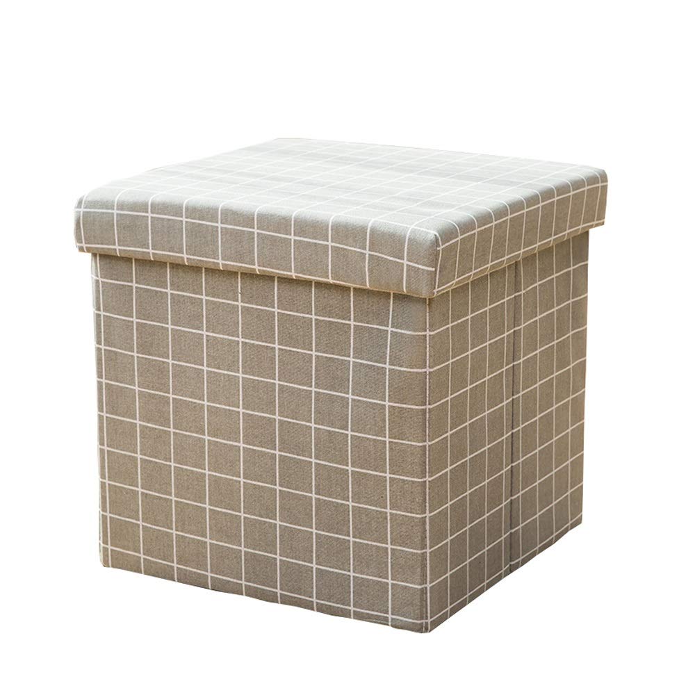 Multifunctional Cotton Linen Storage Box & Stool - Breathable Removable Organizer for Bedroom, Living Room, Home, Office - Perfect as Small Desk, Shoe Bench, or Seating Stool (Size A) | Great for Home Organization, Entryway Decor & Small Space Furniture