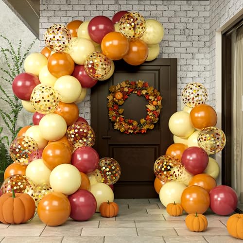 Orange Burgundy Yellow Balloons
