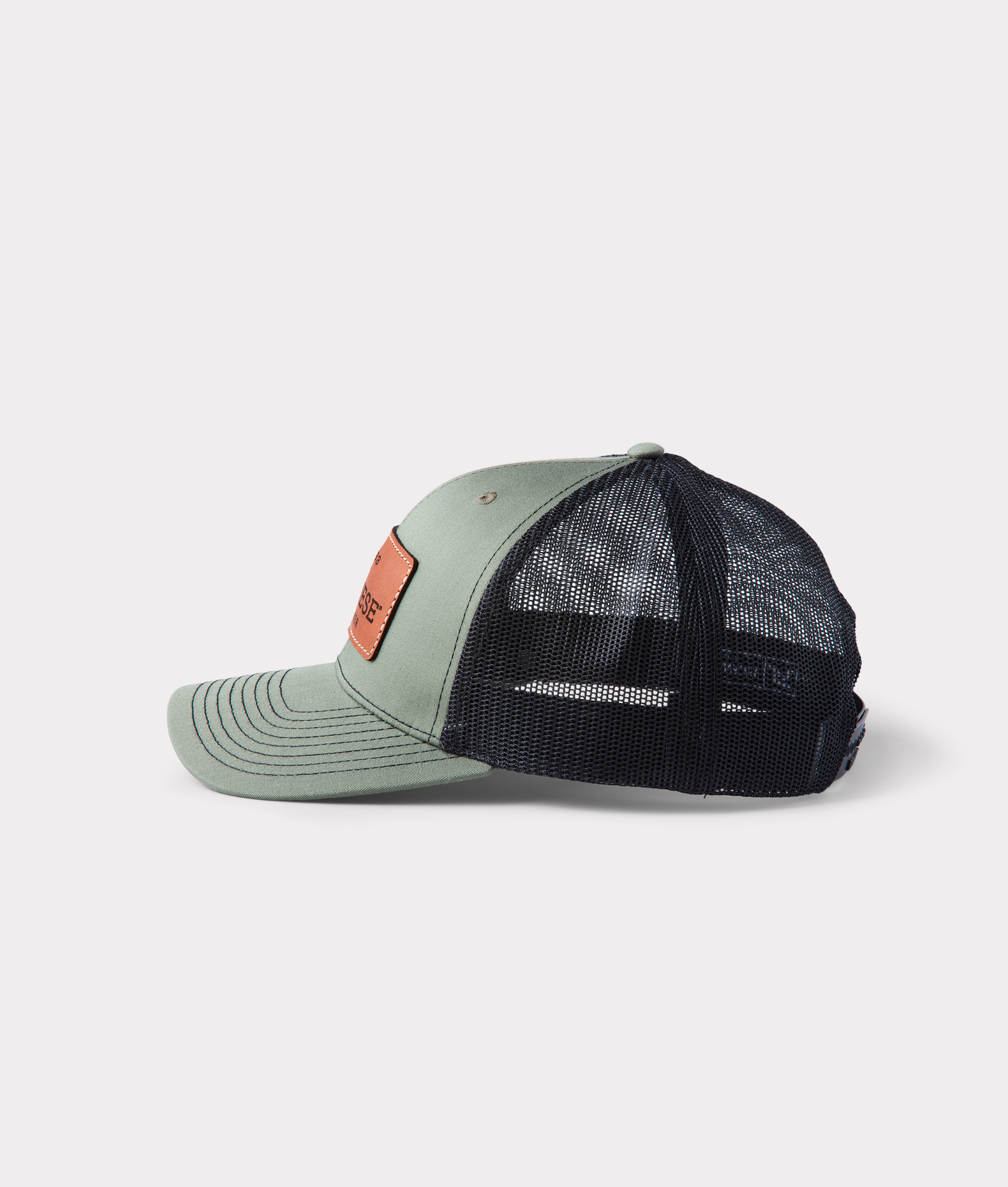 Premium Leather Patch Cap in Loden & Black - Stylish Unisex Baseball Hat for Outdoor Activities & Casual Wear