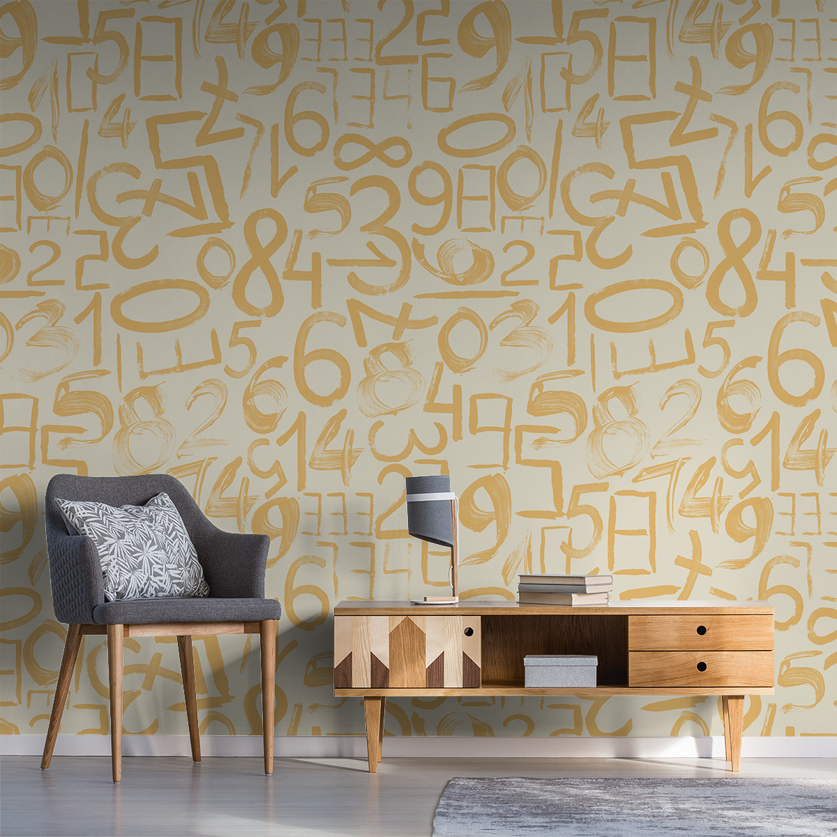 Numbers Game Addition Wallpaper - Fun Educational Math Decor for Kids' Rooms & Classrooms