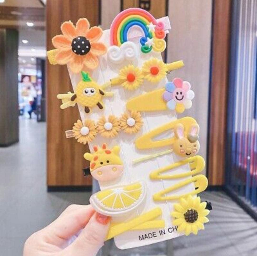 12-Piece Unicorn Ice Cream Hair Clips Set for Girls - Cute Toddler Hair Barrettes & Baby Hair Accessories - Perfect for Parties, School & Daily Styling (Random Design)