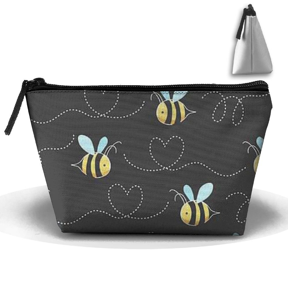 Portable Bumblebee Cosmetic Bag - Travel Makeup Pouch with Multiple Pockets, Yellow Bee Design Clutch Organizer for Women | Perfect for Travel, Gym & Daily Essentials Storage