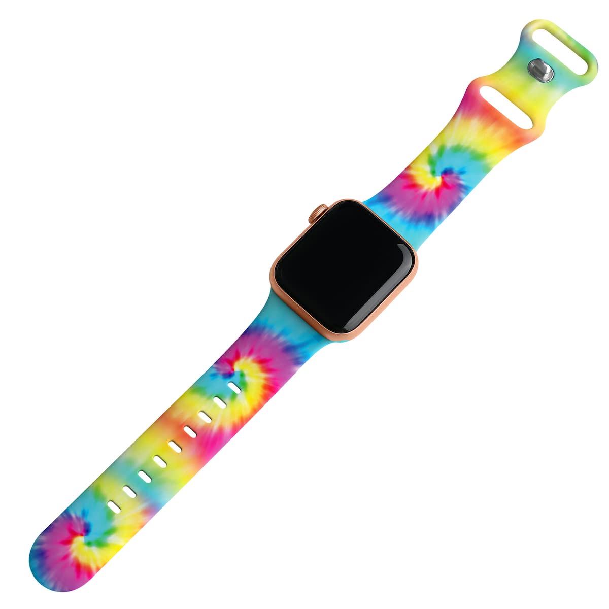 Floral Print Silicone Sport Band for Apple Watch Series 9/8/7/6/5/4/3/2/1/SE - Compatible with 49mm 45mm 44mm 42mm 41mm 40mm 38mm - Soft Durable Strap for Women - Perfect for Workouts, Running & Everyday Wear