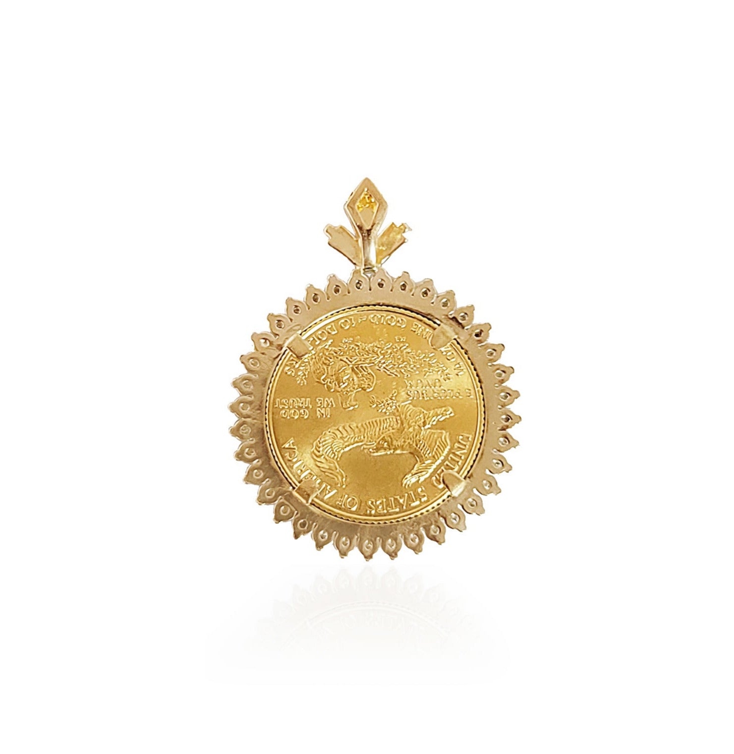 1/4 oz Fine Gold Lady Liberty Medallion with Diamond Halo Necklace - Elegant Jewelry Gift for Women, Perfect for Anniversaries, Birthdays & Special Occasions