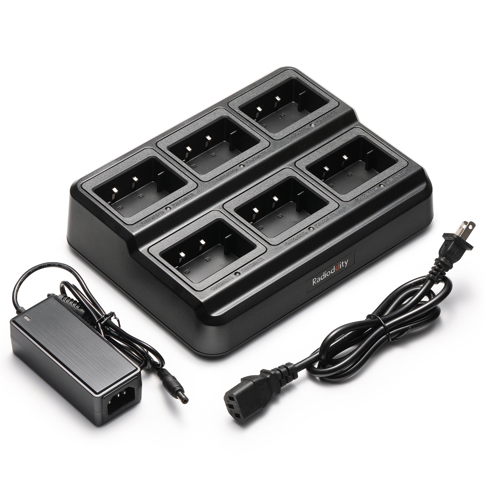 Radioddity GM-30 6-Way Multi-Unit Charger Station | Fast Bulk Charging Dock for GM-30 Two-Way Radios | Perfect for Security Teams, Event Staff & Emergency Responders